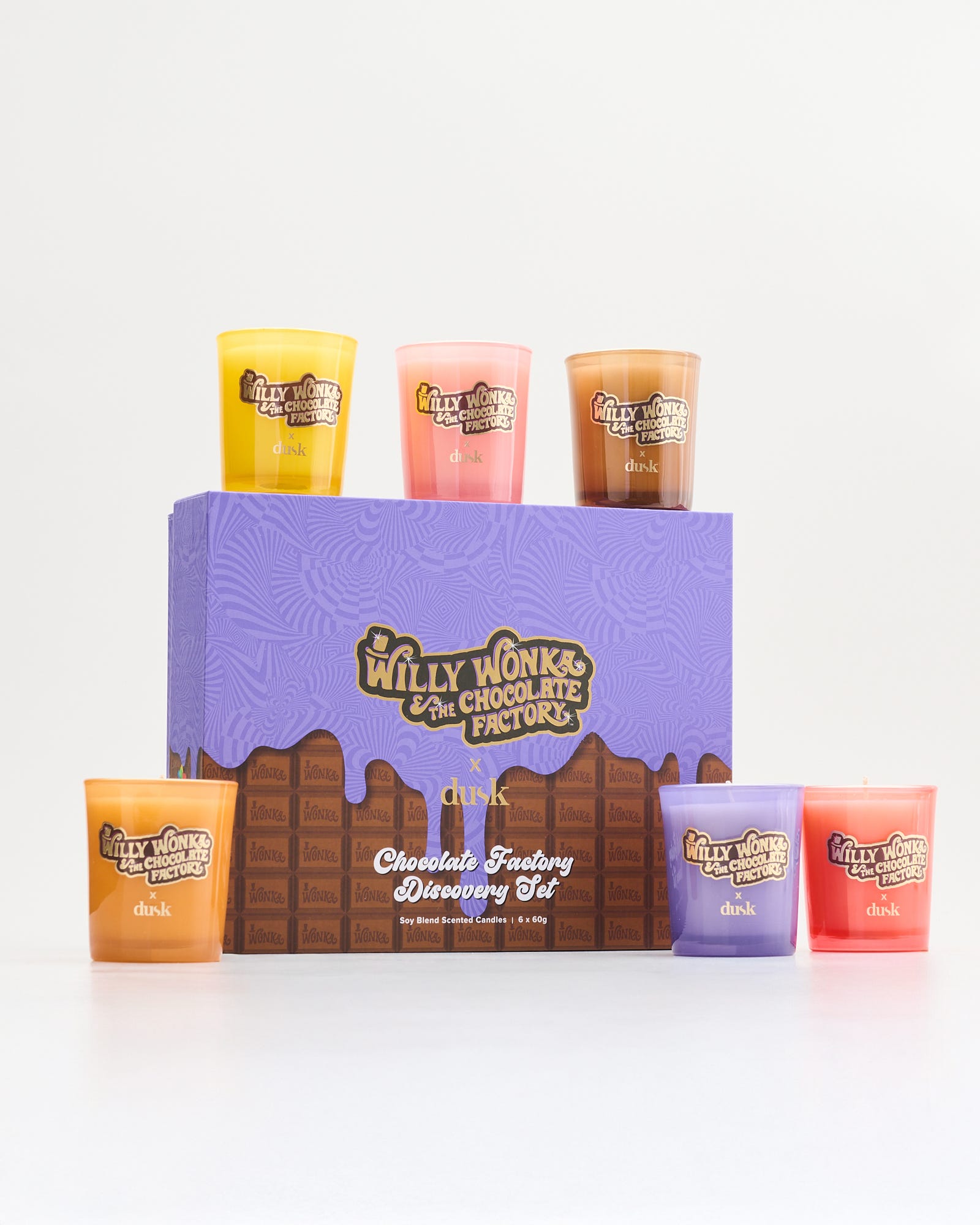 Chocolate Factory Discovery Set Soy Blend Scented Candles 6 x 60g