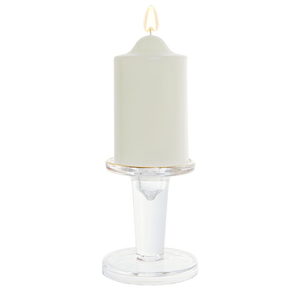 Mora Gold Rim Pillar & Taper Candle Holder Tall