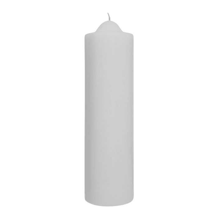 White Unscented Pillar Dome Candle (250x76mm)
