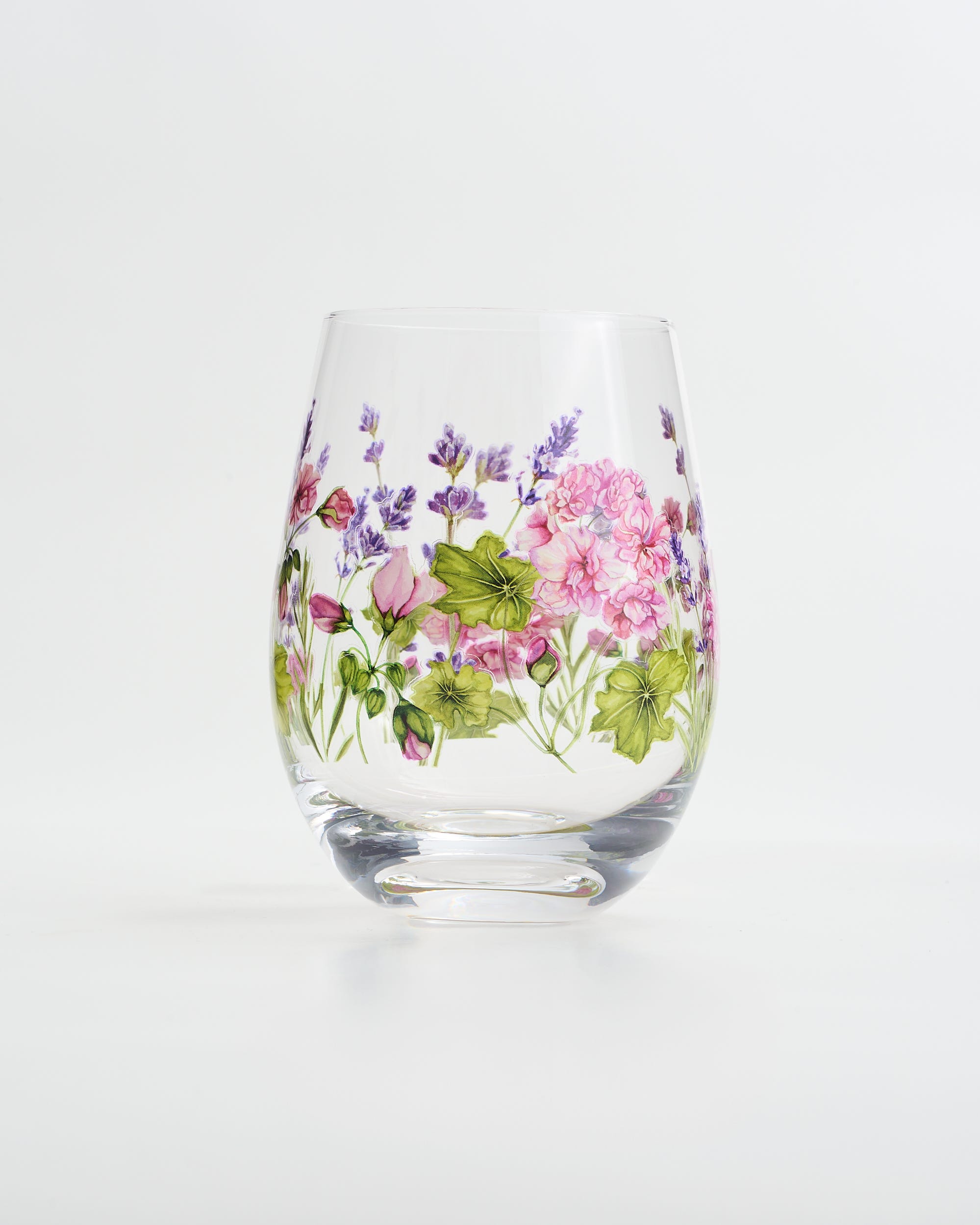 Serene Flowers Wine Glasses 2 Pieces