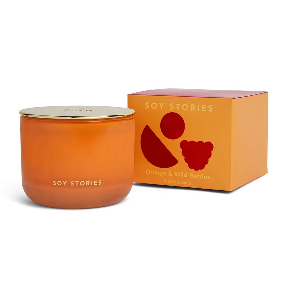 Orange & Wild Berries 3 Wick Soy Scented Candle