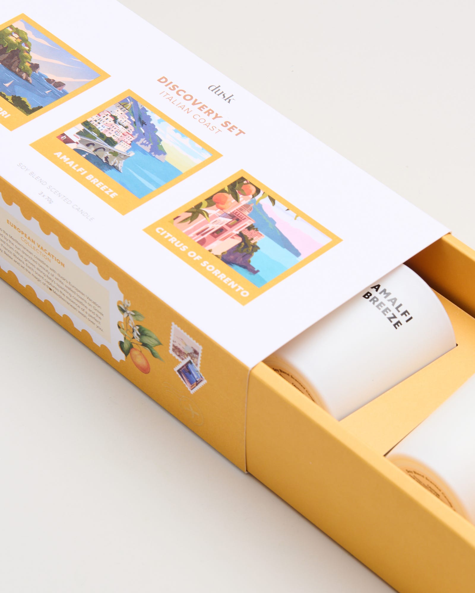 Italian Coast Discovery Set Soy Blend Scented Candle 3 x 70g