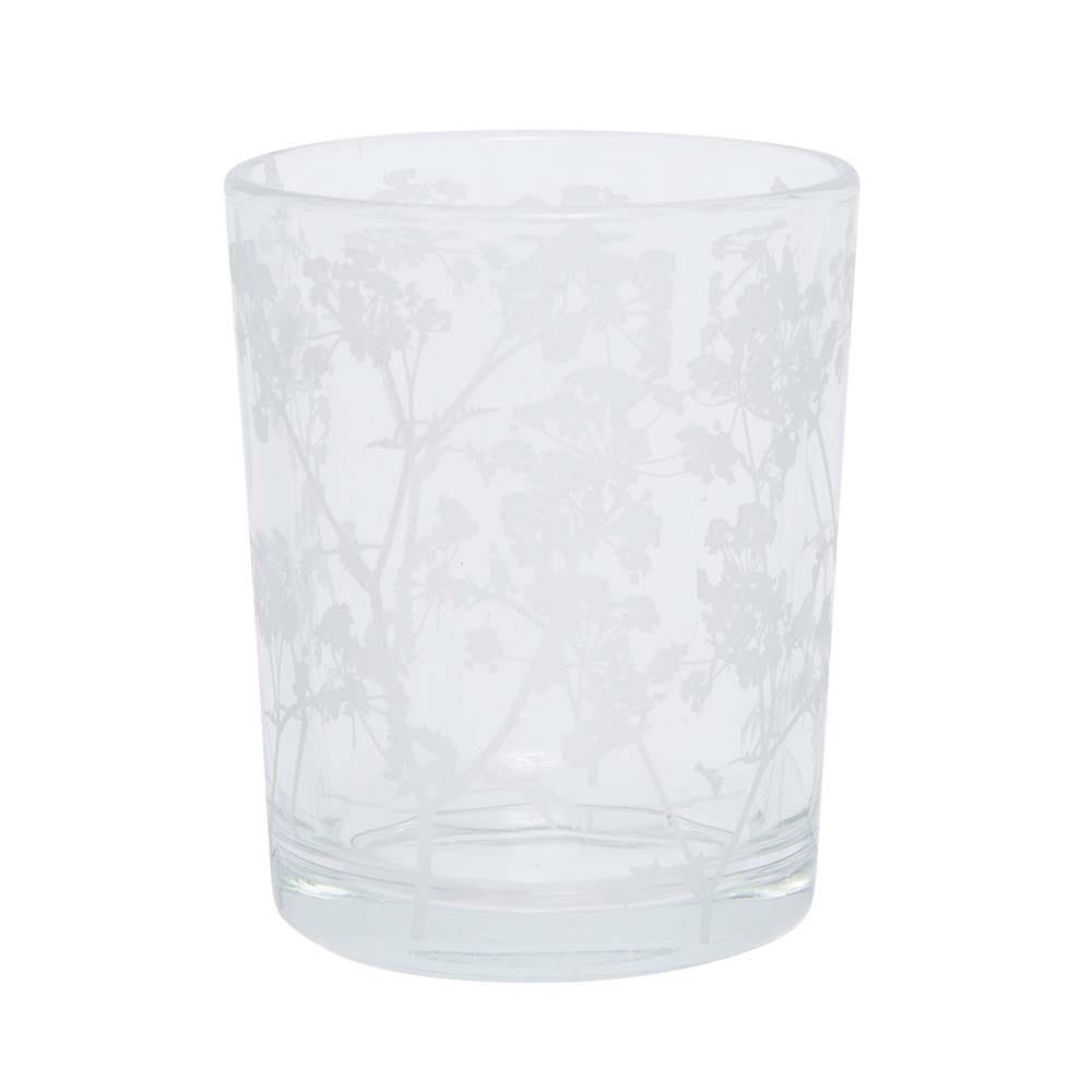 Etched Floral Votive Candle Holder