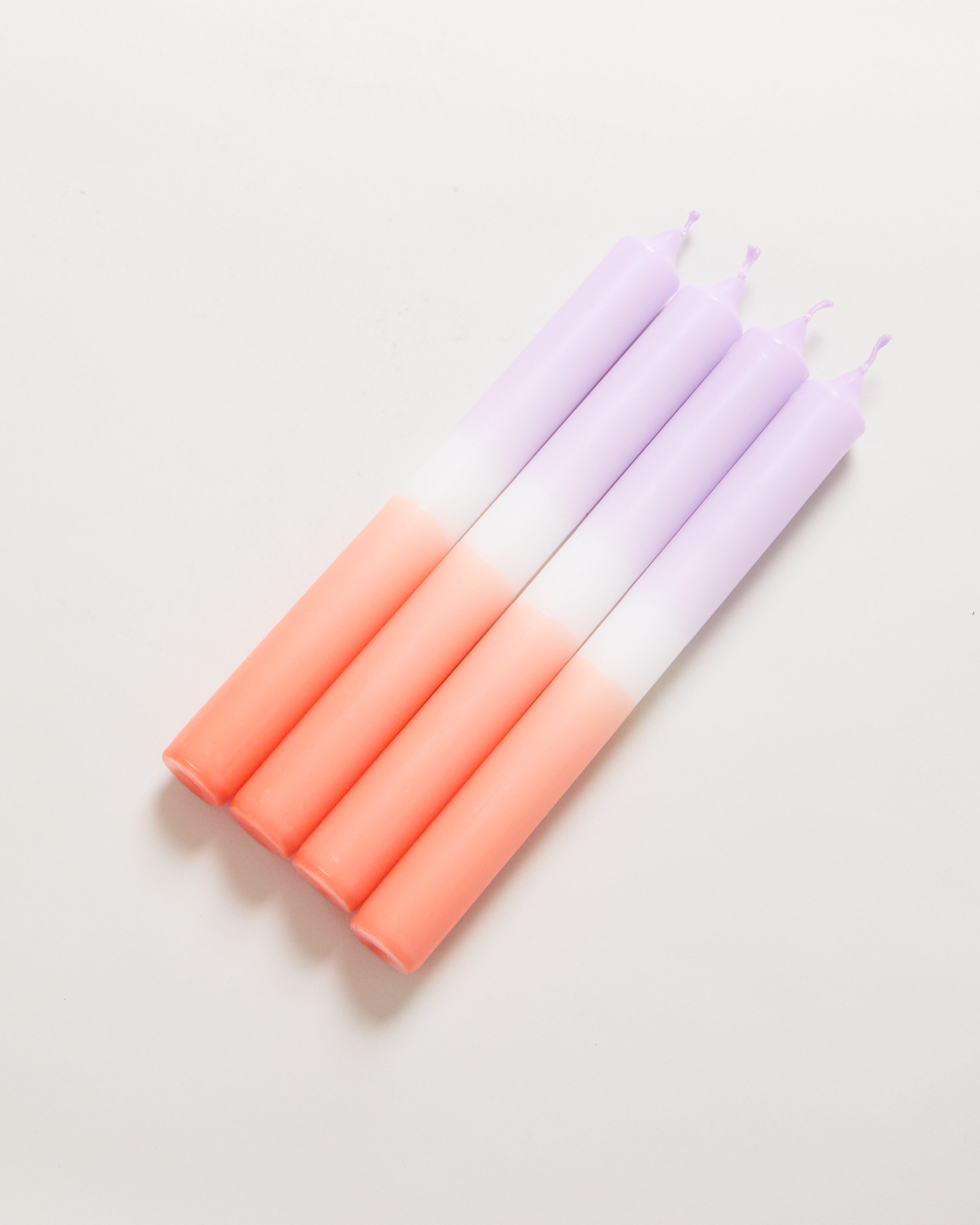 Unscented Ombre Taper Candles 4pk - Purple & Orange