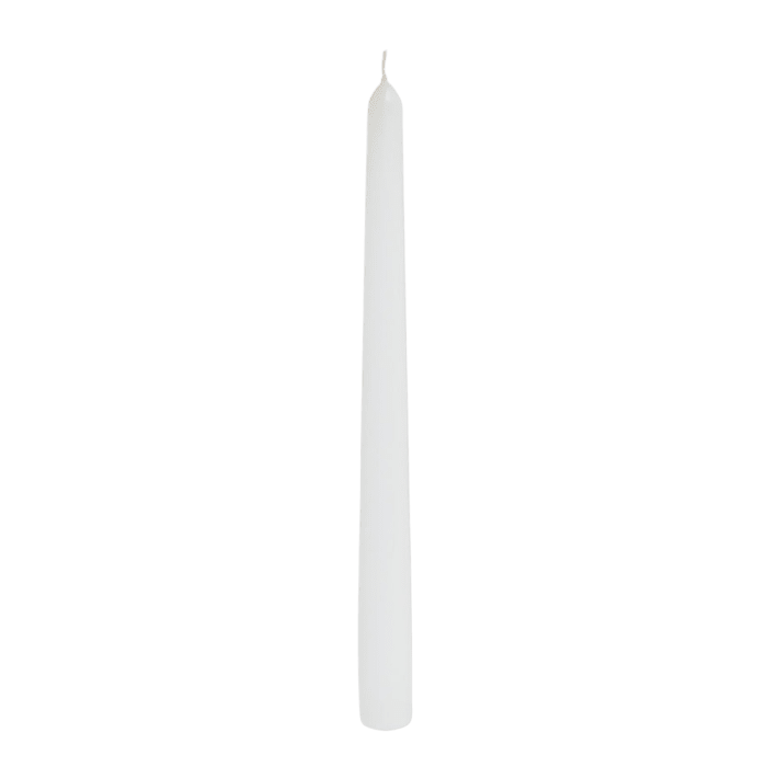 White Unscented Taper Candle