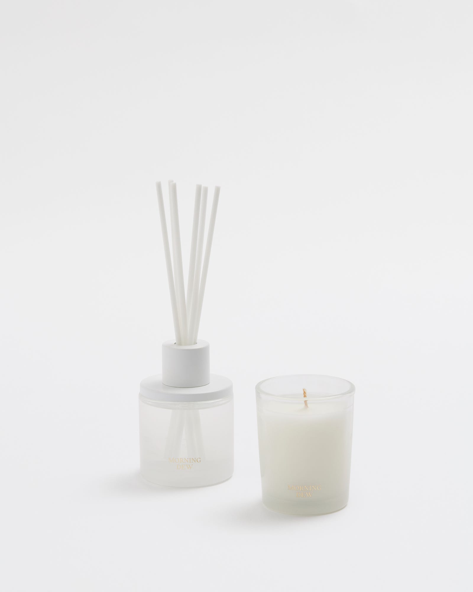 Morning Dew Candle & Reed Diffuser Gift Set White