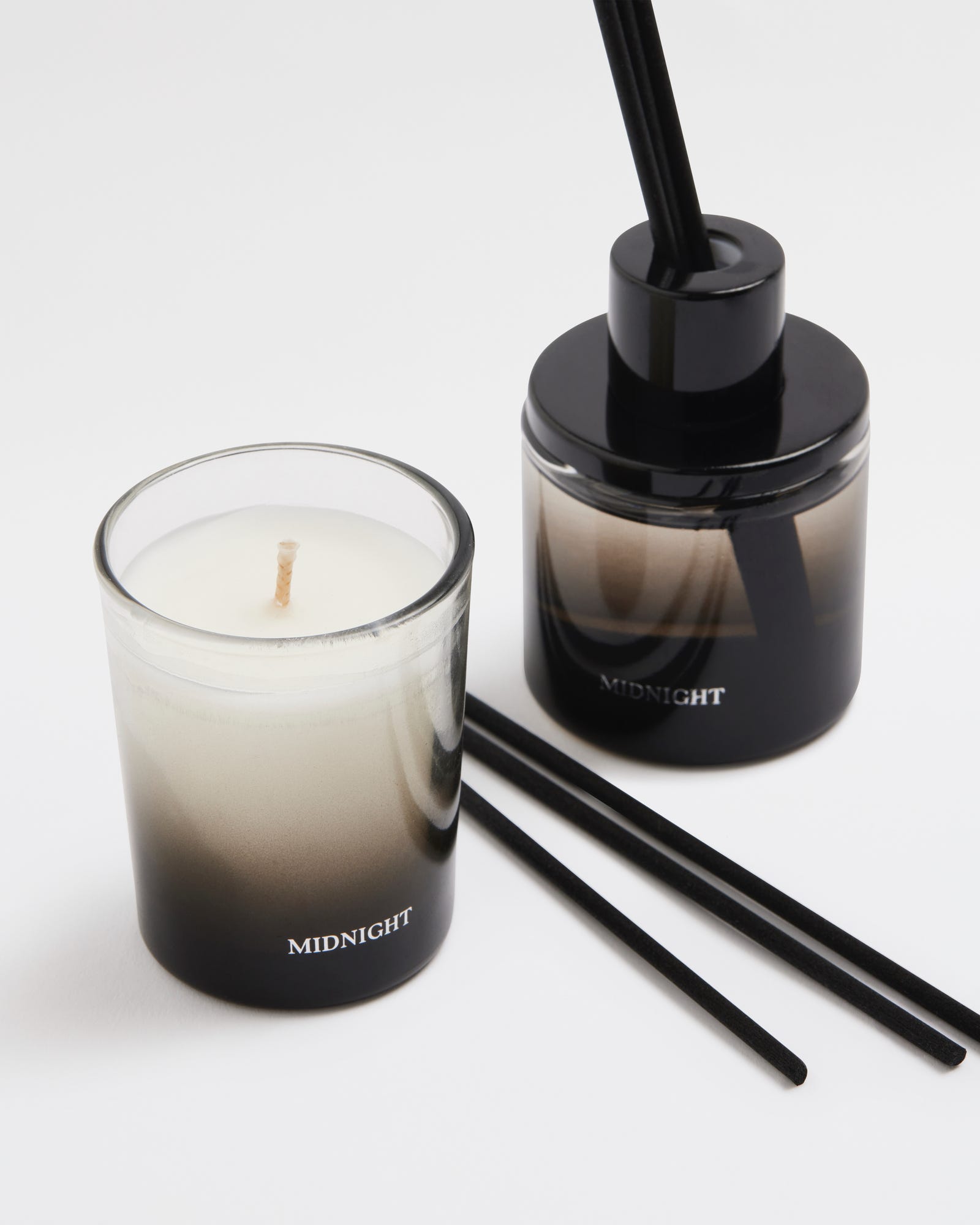 Midnight Candle & Reed Diffuser Gift Set Black