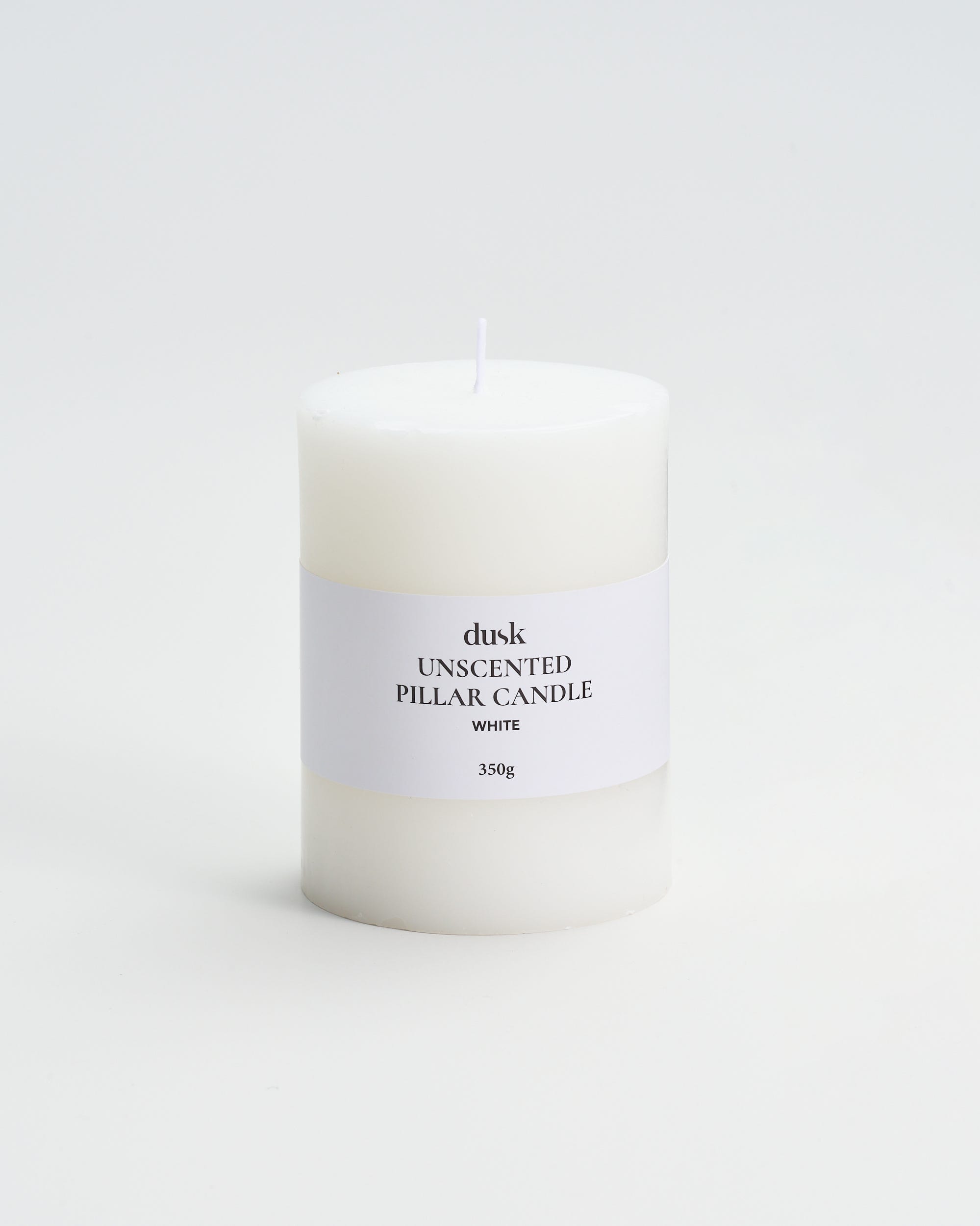 Unscented Pillar Candle White 350g