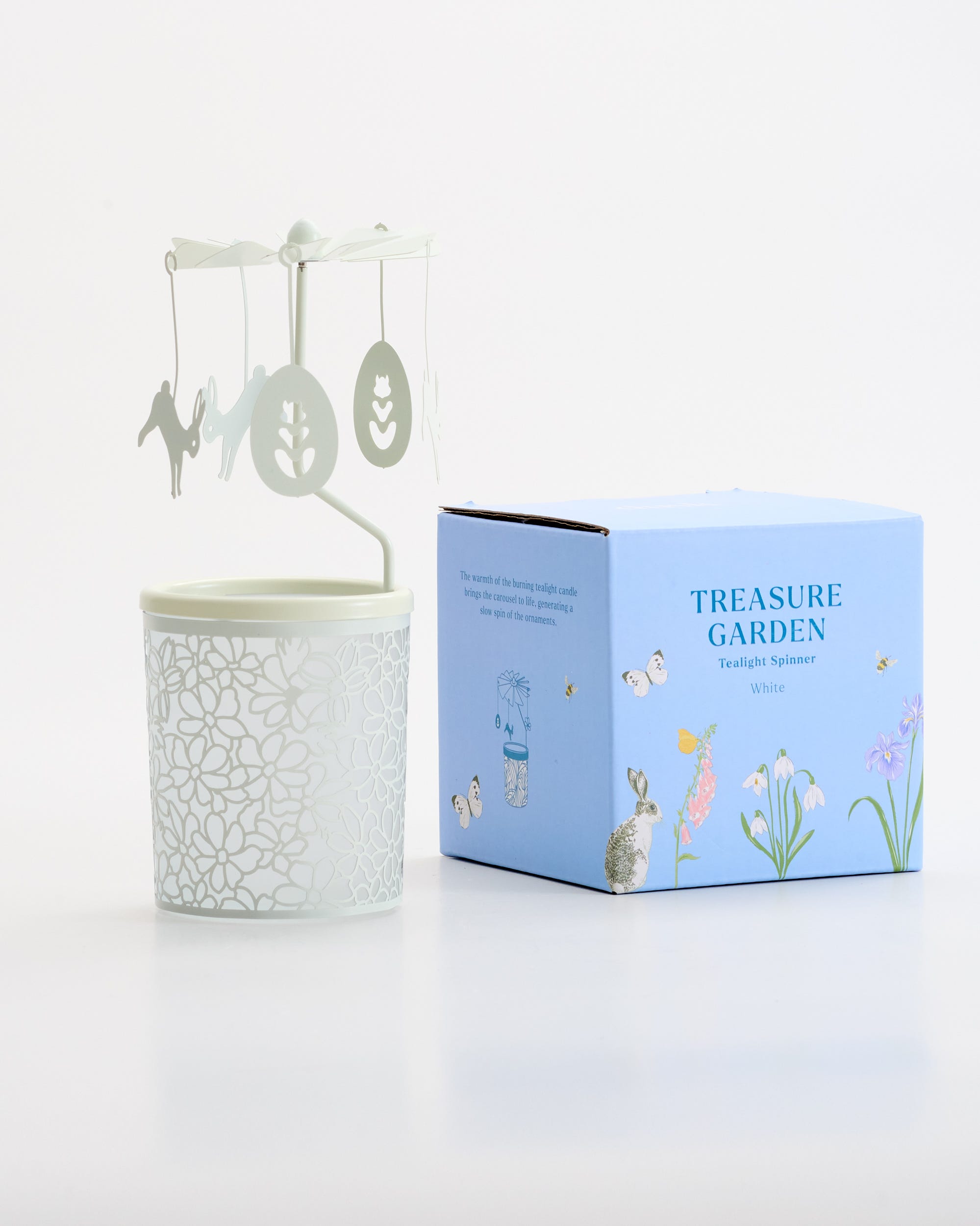 Treasure Garden Tealight Spinner White
