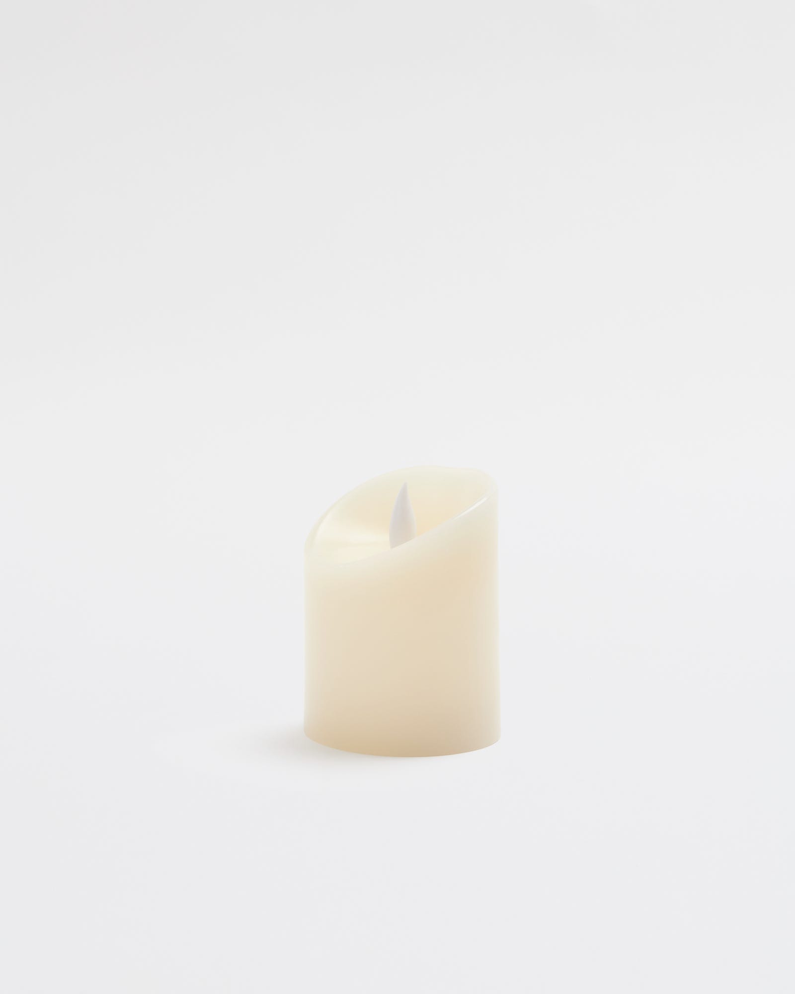 Premium Flickering Flameless Pillar Candle Ivory Small