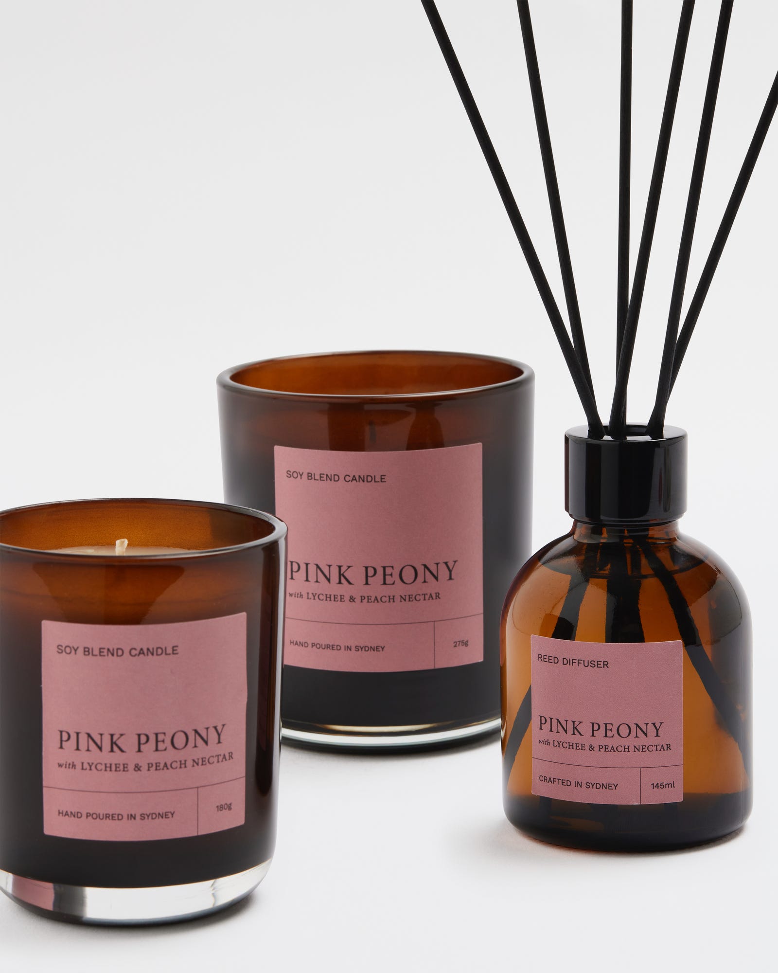 Pink Peony 180g Soy Candle - Rejuvenate Collection