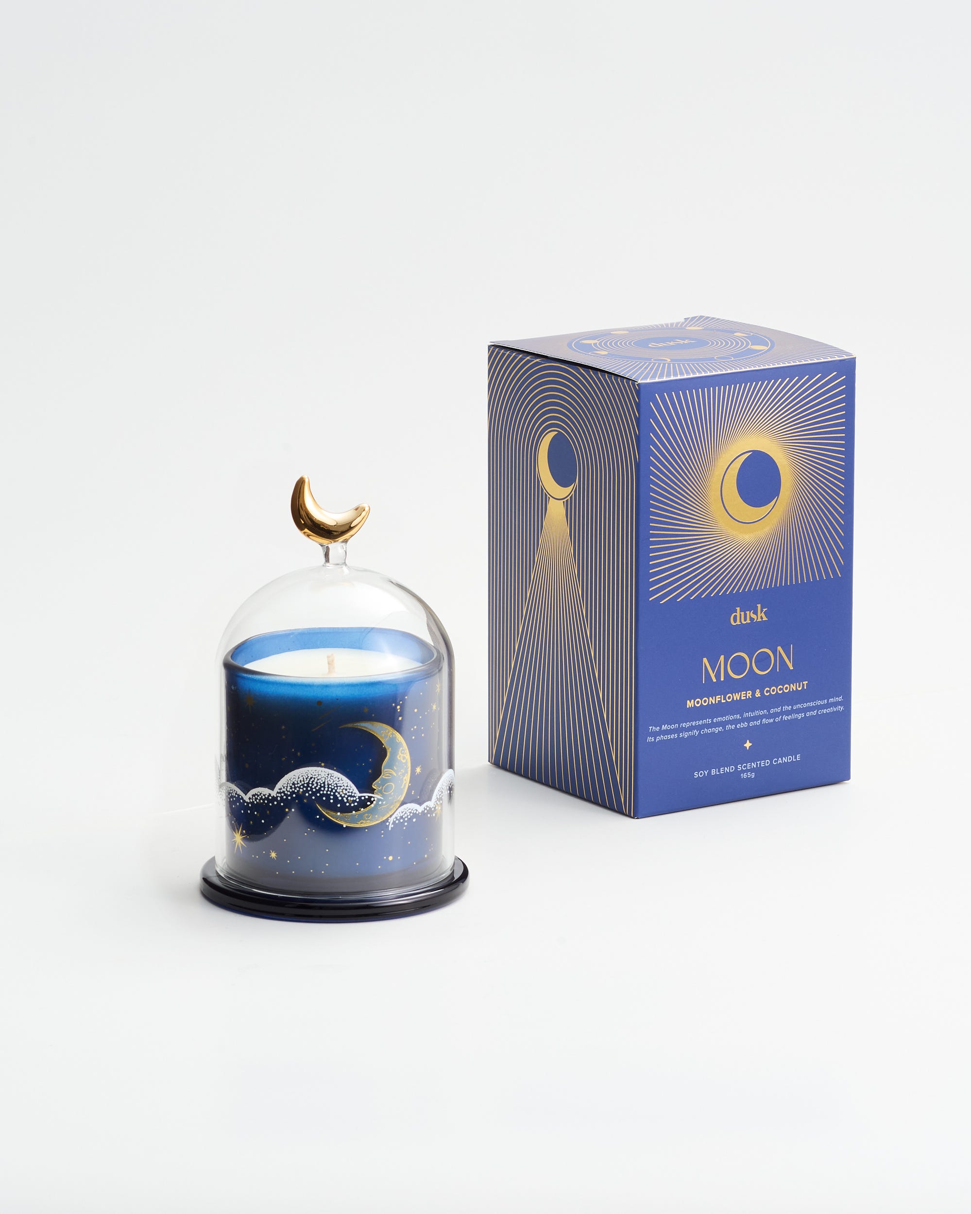 Moon Soy Blend Scented Candle with Cloche 165g