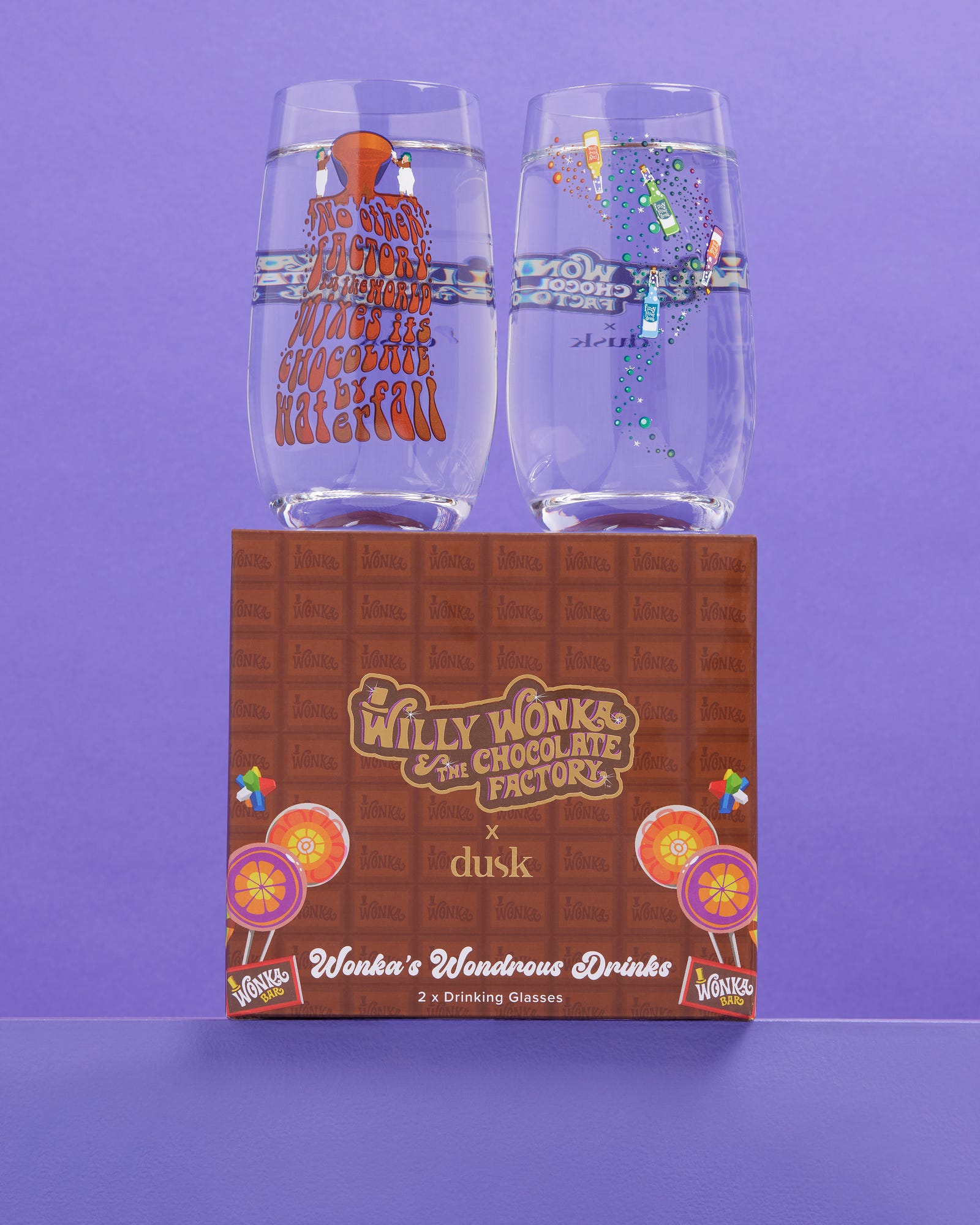 Wonka's Wondrous Drinks 2 x Drinking Glasses