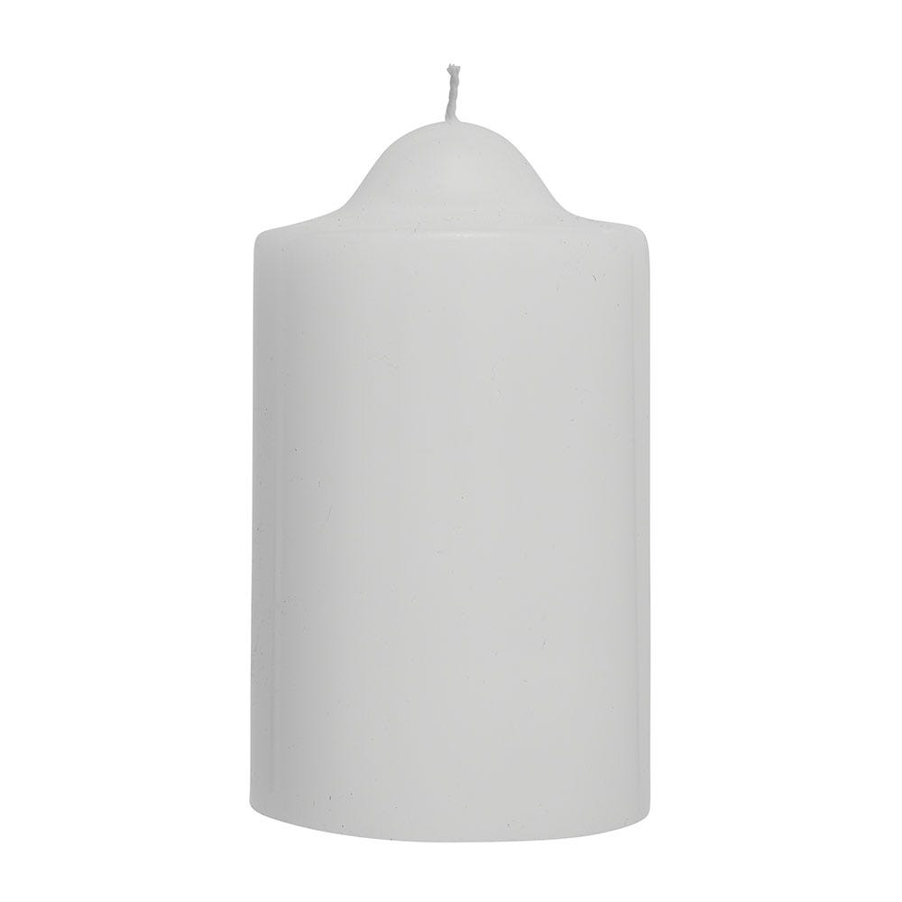 White Unscented Pillar Dome Candle (110x76mm)
