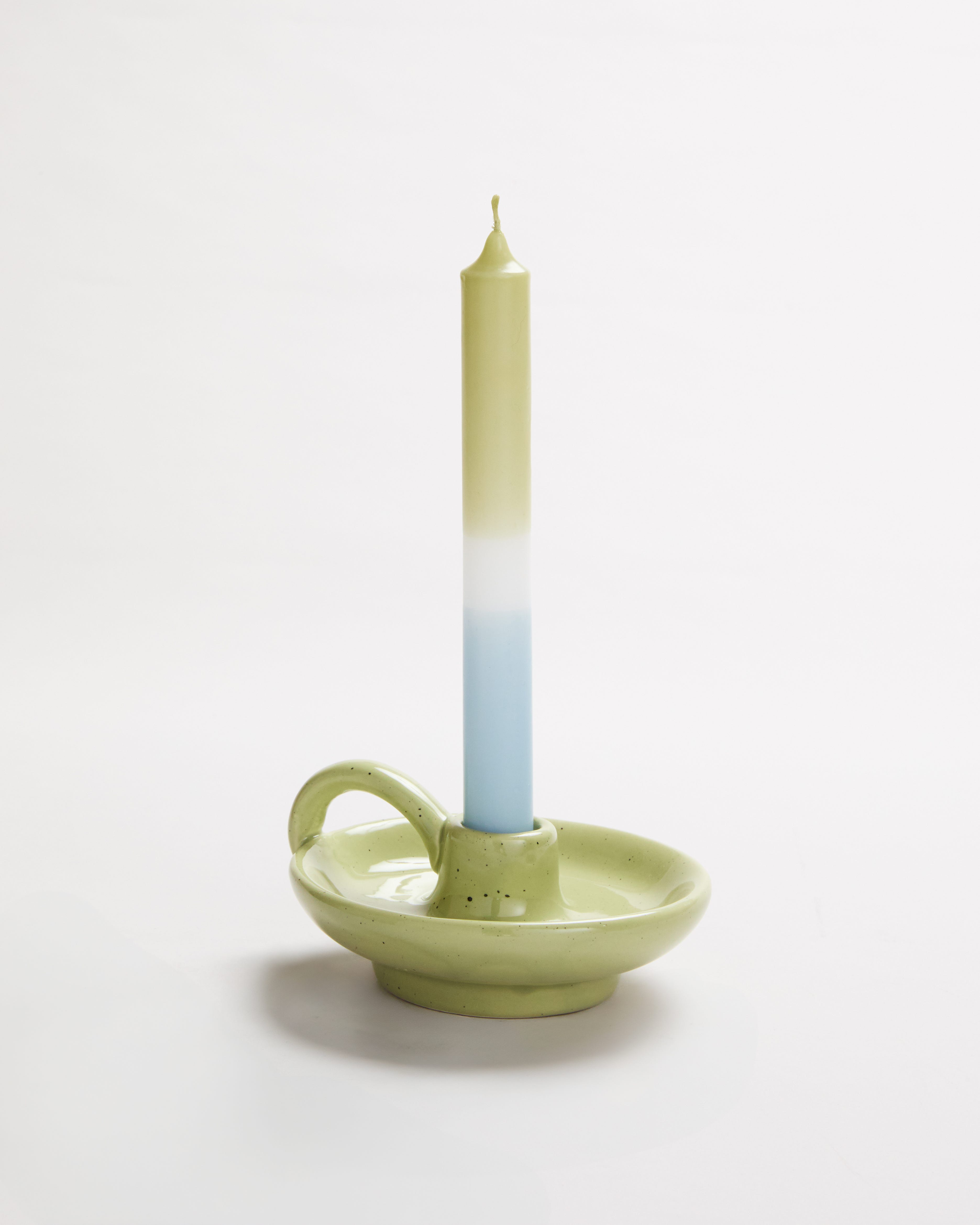 Traditional Ceramic Taper Holder Green