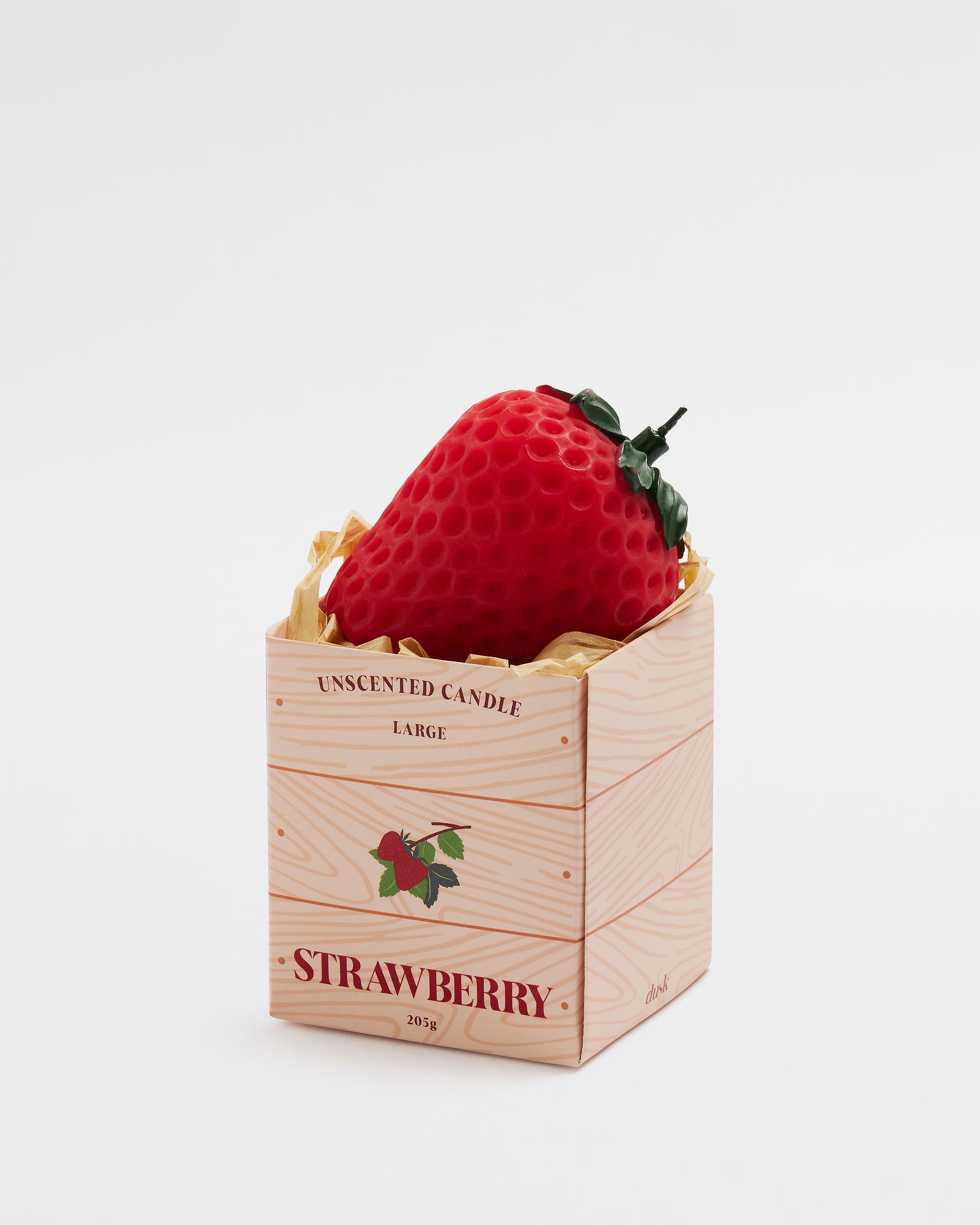 Large Strawberry Unscented Candle