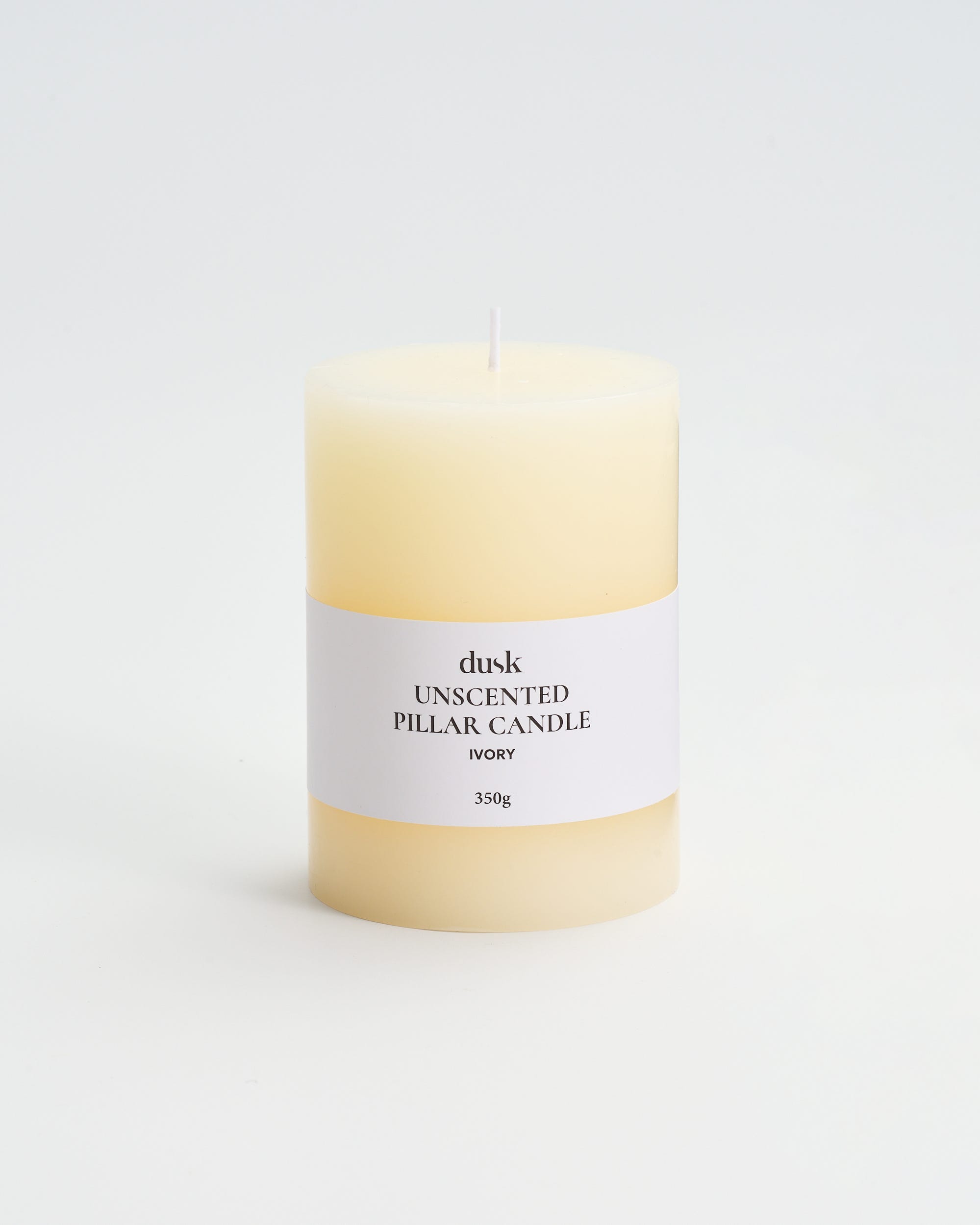 Unscented Pillar Candle Ivory 350g