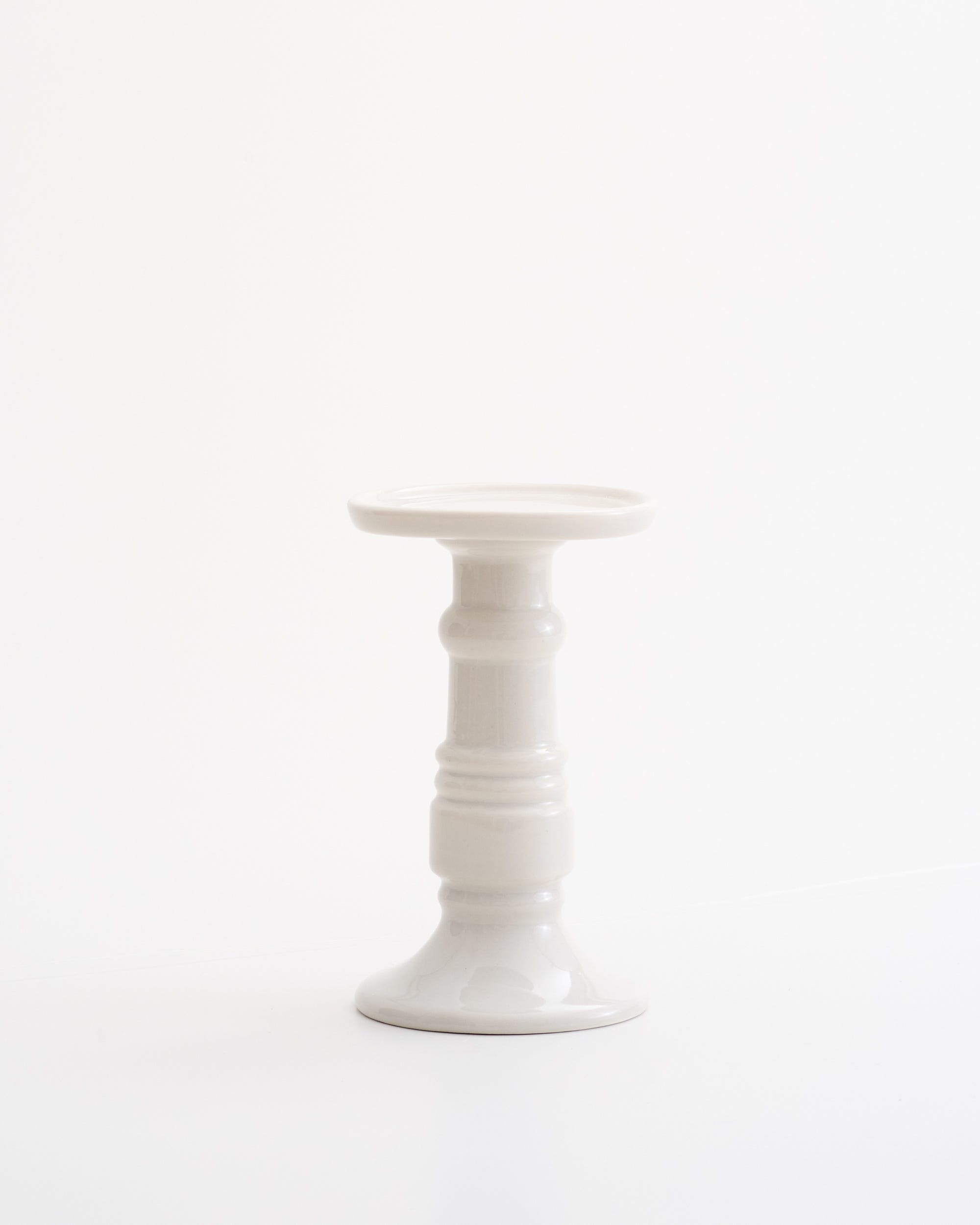 Ceramic Pillar Candle Holder Grey