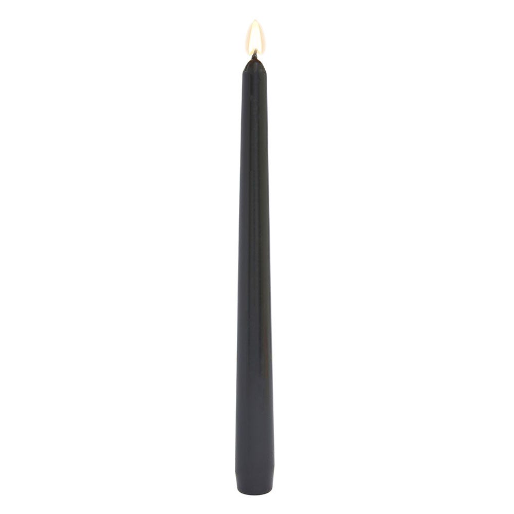 Black Unscented Taper Candle