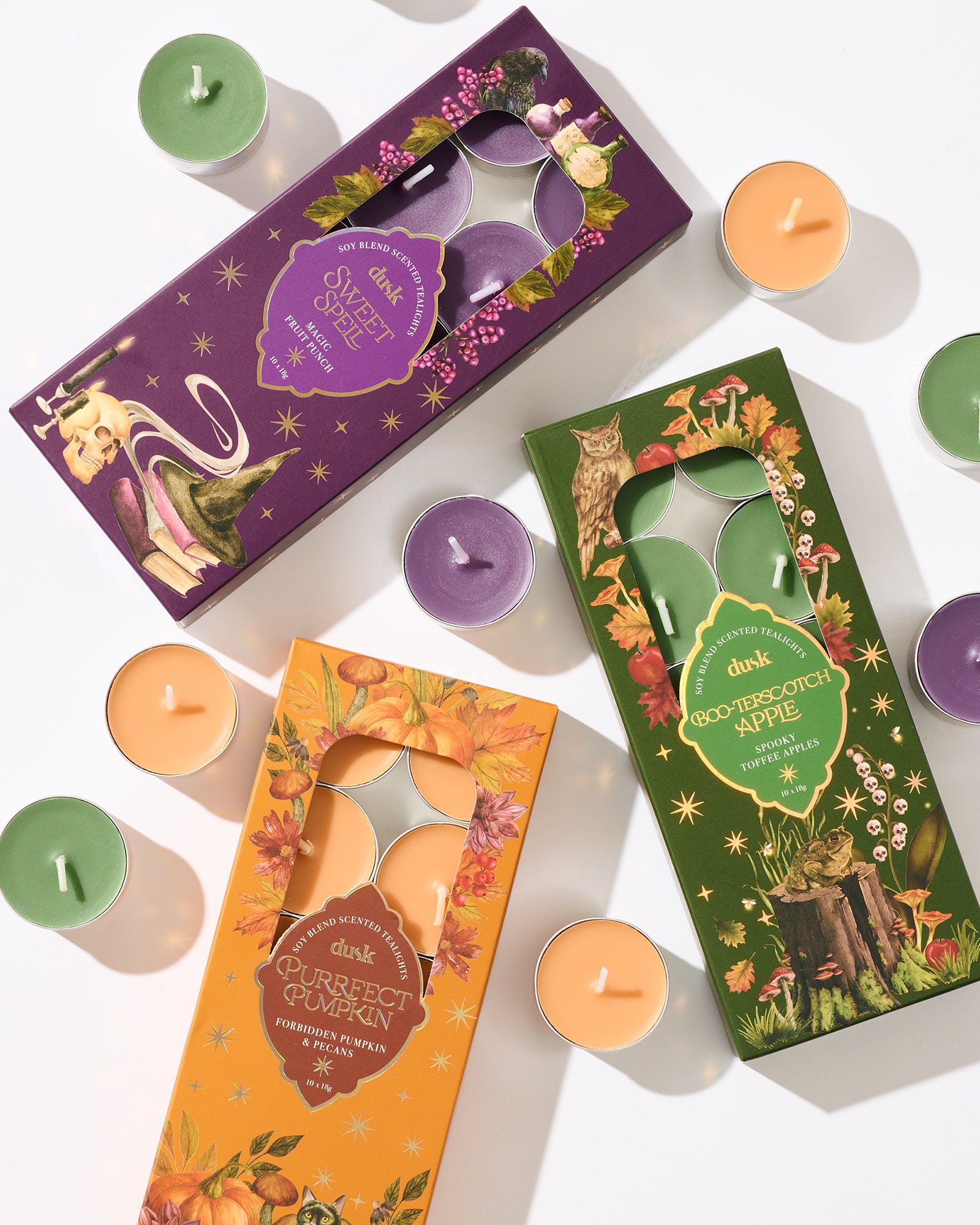 Purrfect Pumpkin Soy Blend Scented Tealights 10 x 18g