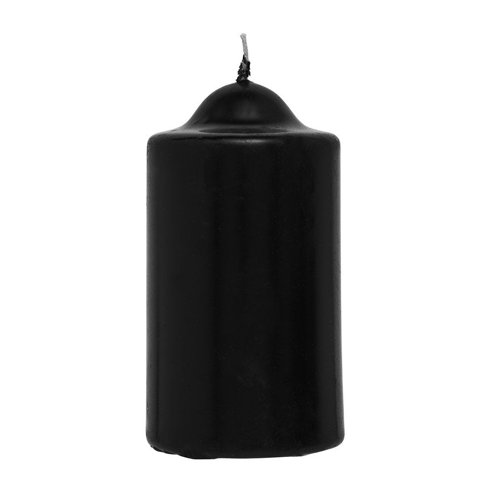 Black Unscented Pillar Dome Candle (80x50mm)