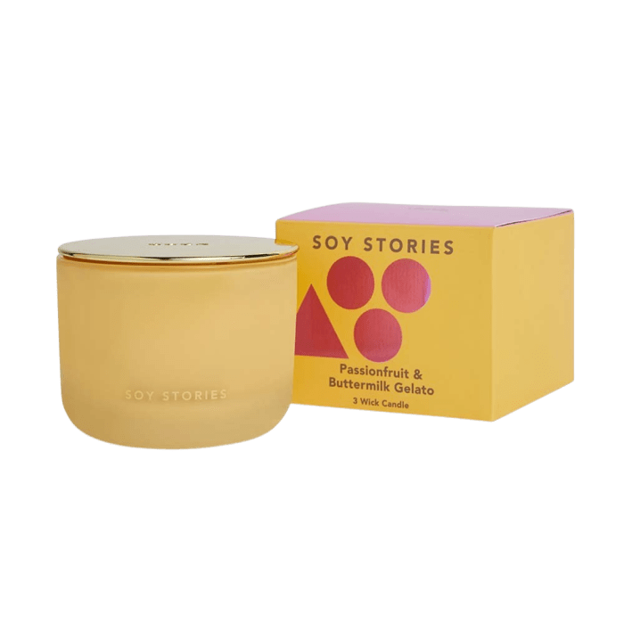 Passionfruit & Buttermilk Gelato 3 Wick Soy Scented Candle