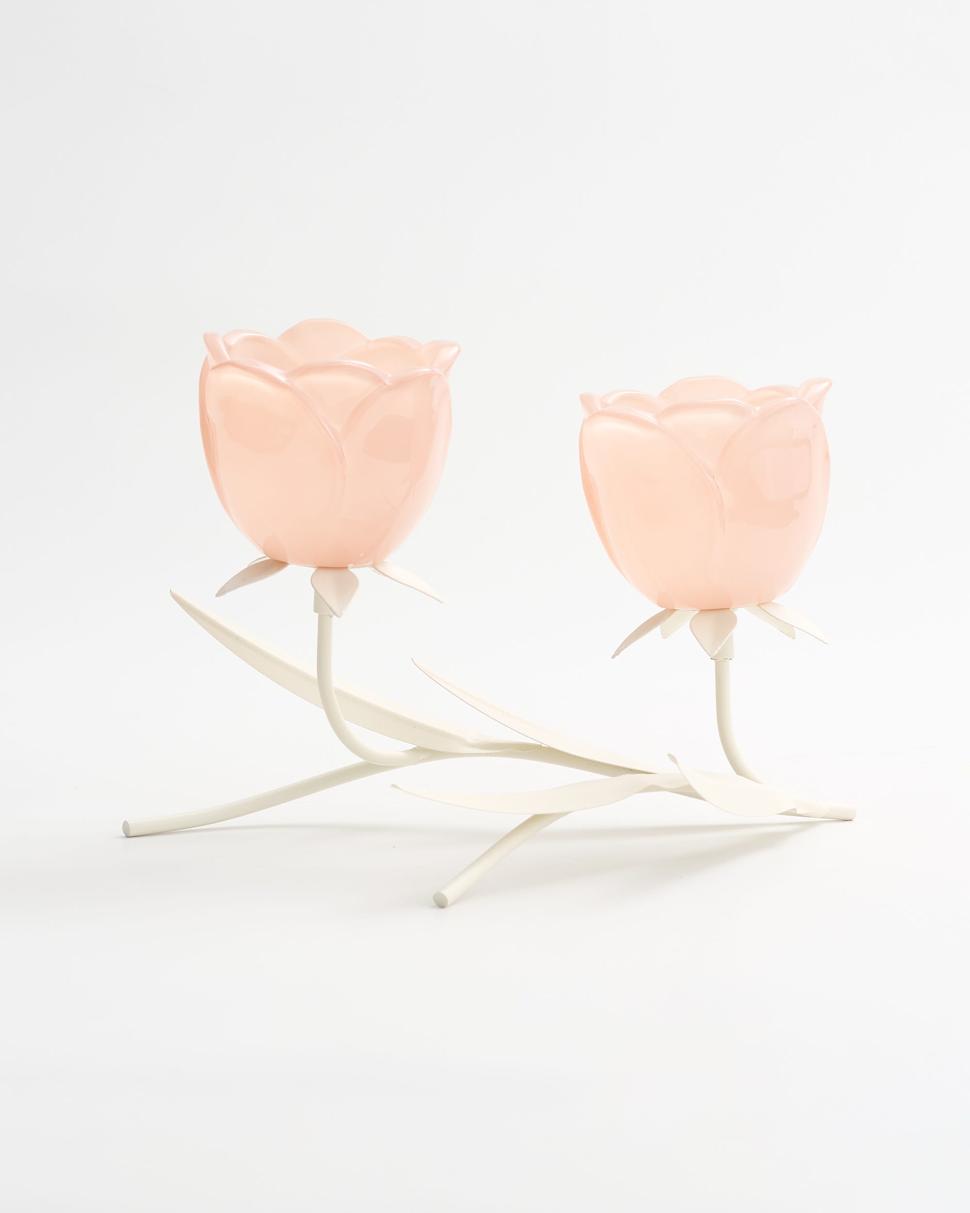 Tulip Low Tealight Holder 2 Cup Pink
