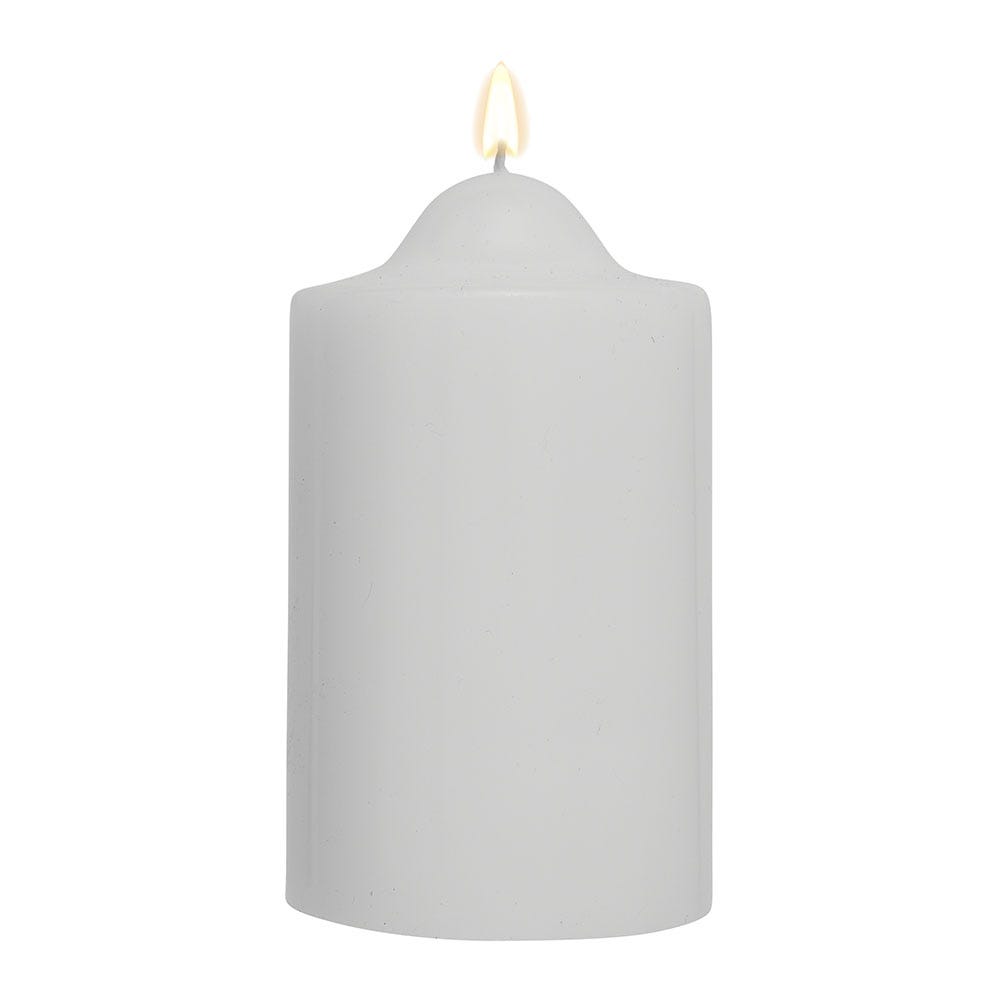 White Unscented Pillar Dome Candle (110x76mm)