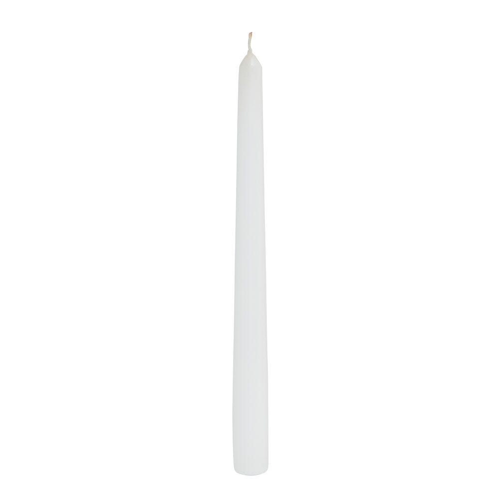 White Unscented Taper Candle