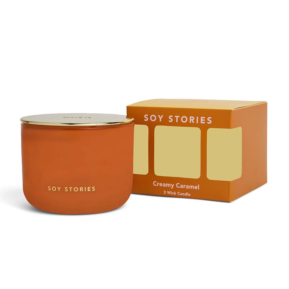 Creamy Caramel 3 Wick Soy Scented Candle