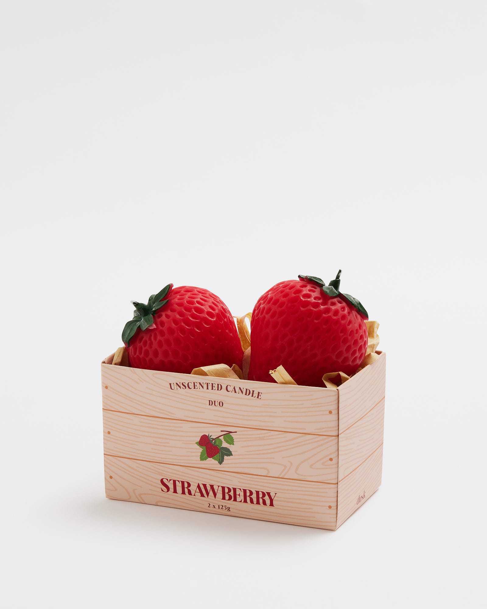 Small Strawberry Unscented Candle 2pk