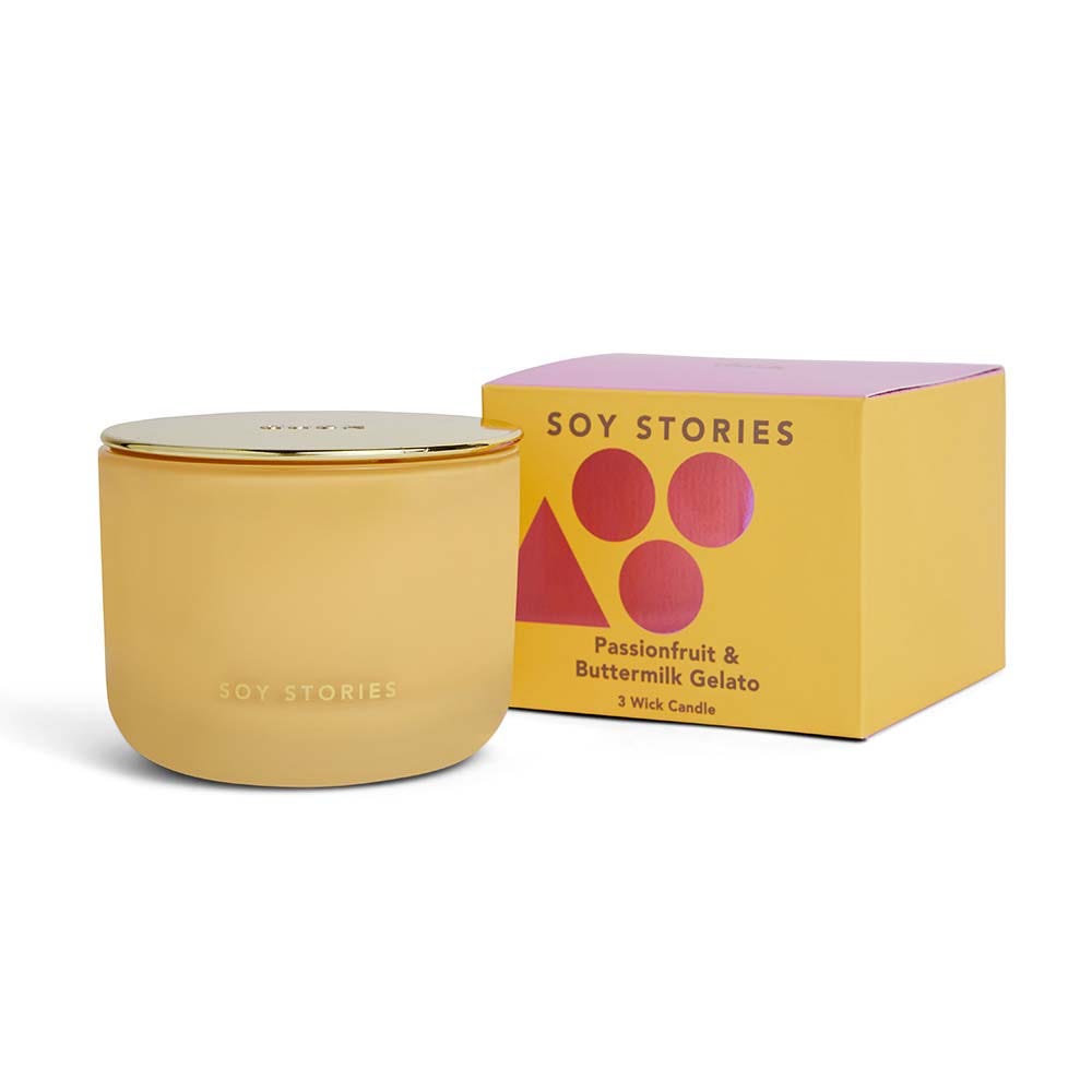 Passionfruit & Buttermilk Gelato 3 Wick Soy Scented Candle