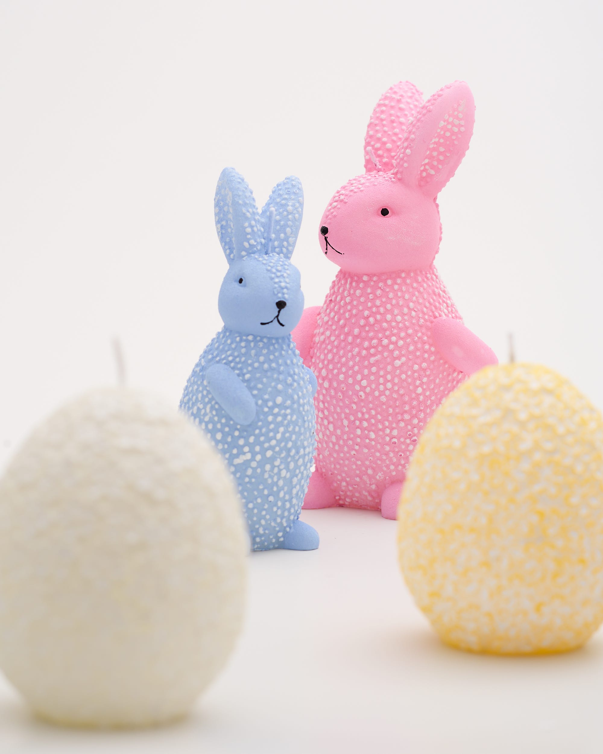 Unscented Bunny Candle Blue 14.5cm