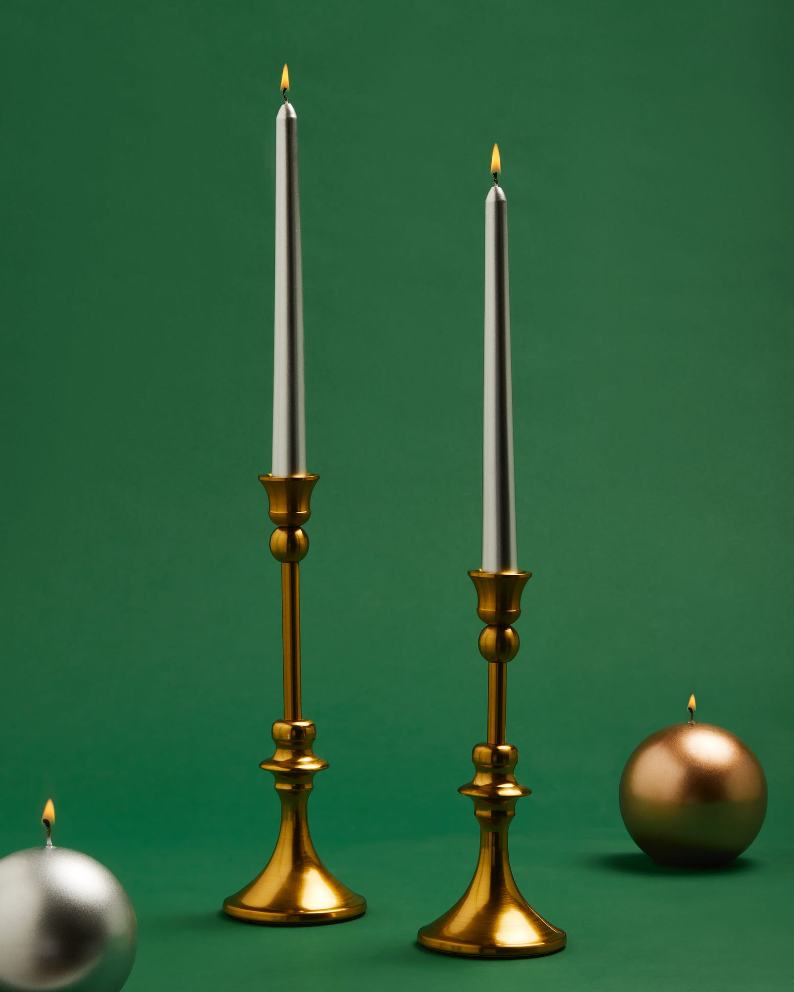 Gold Short Metal Taper Candle Holder
