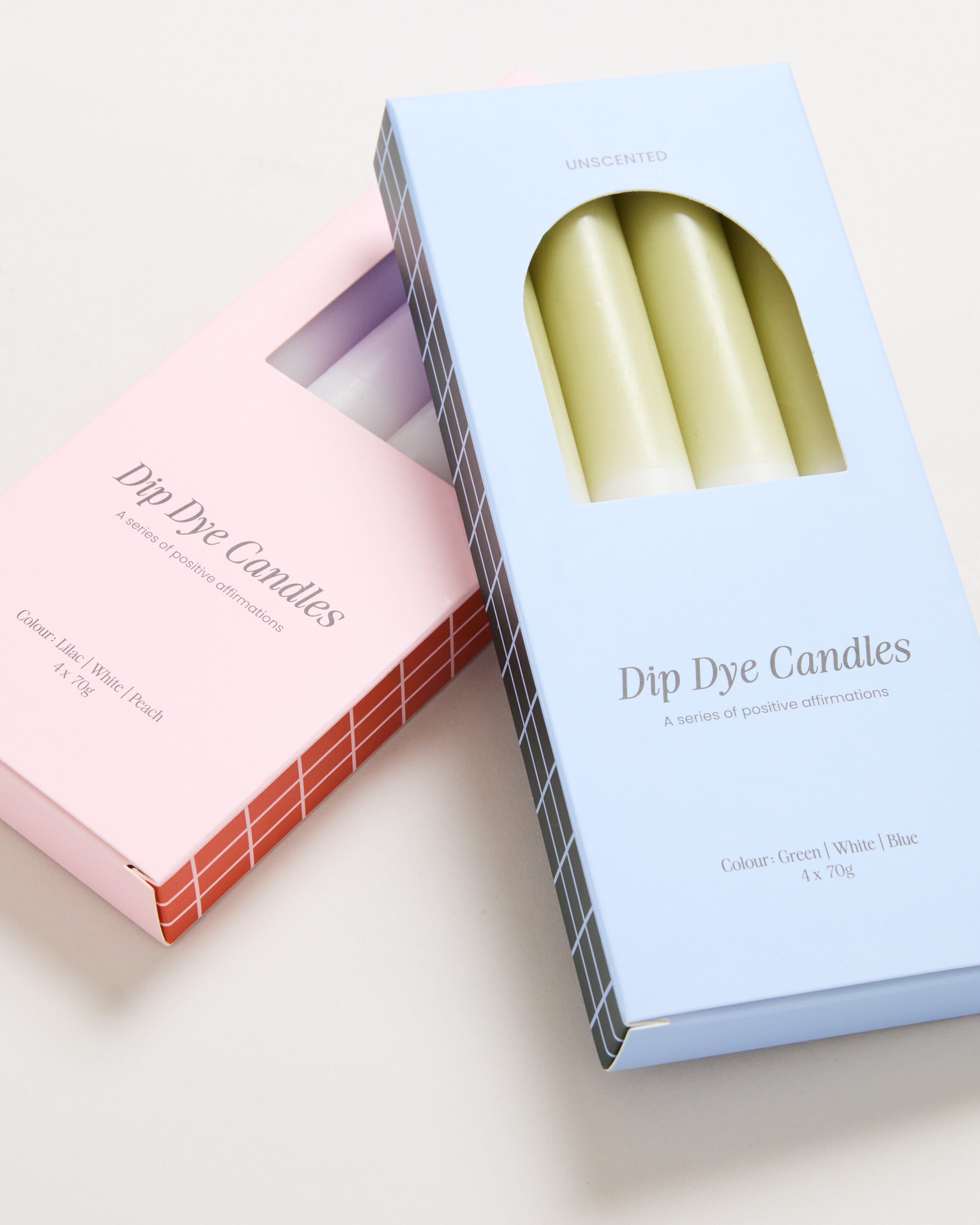 Unscented Ombre Taper Candles 4pk - Purple & Orange