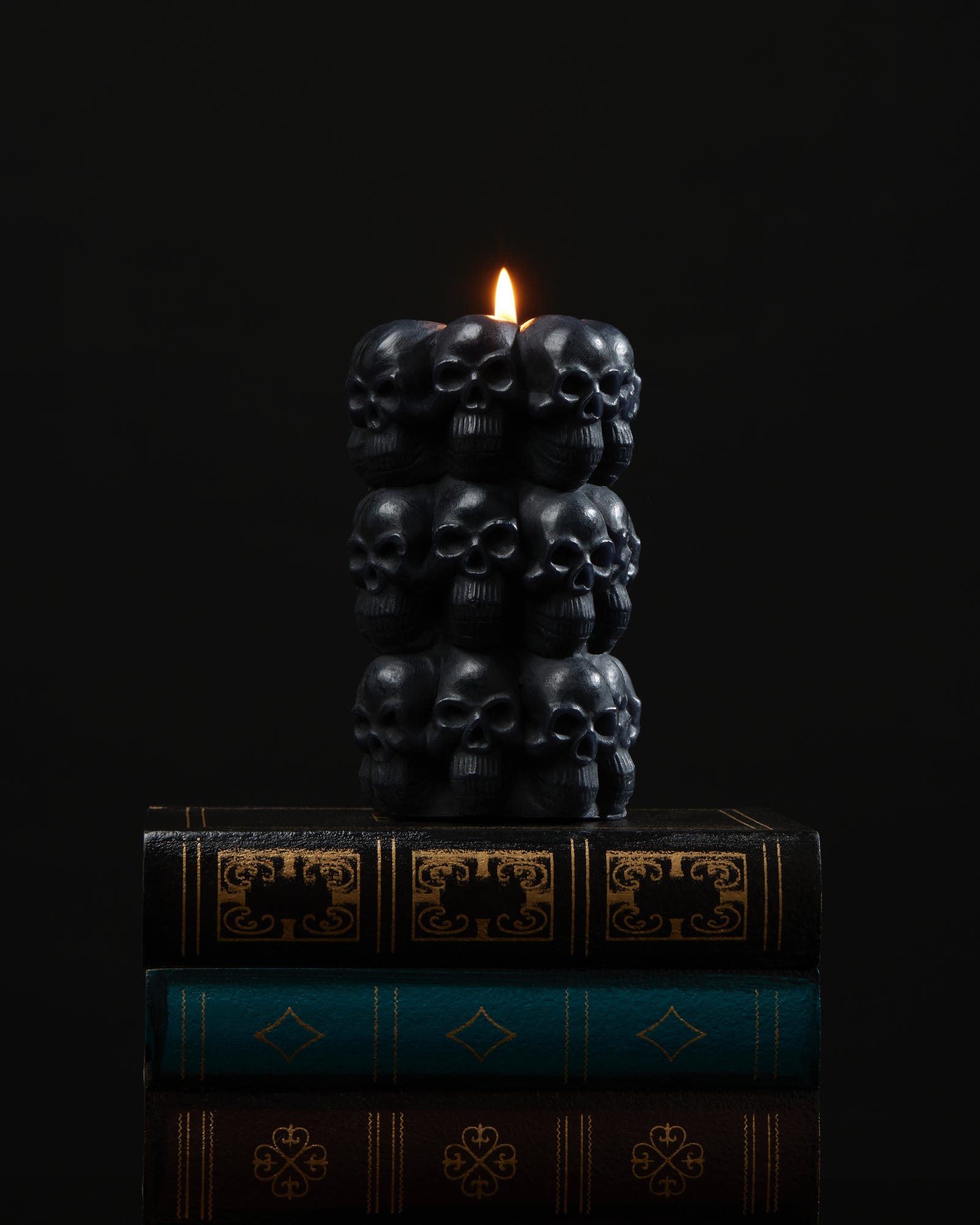 Haunted Skulls Unscented Pillar Candle 385g
