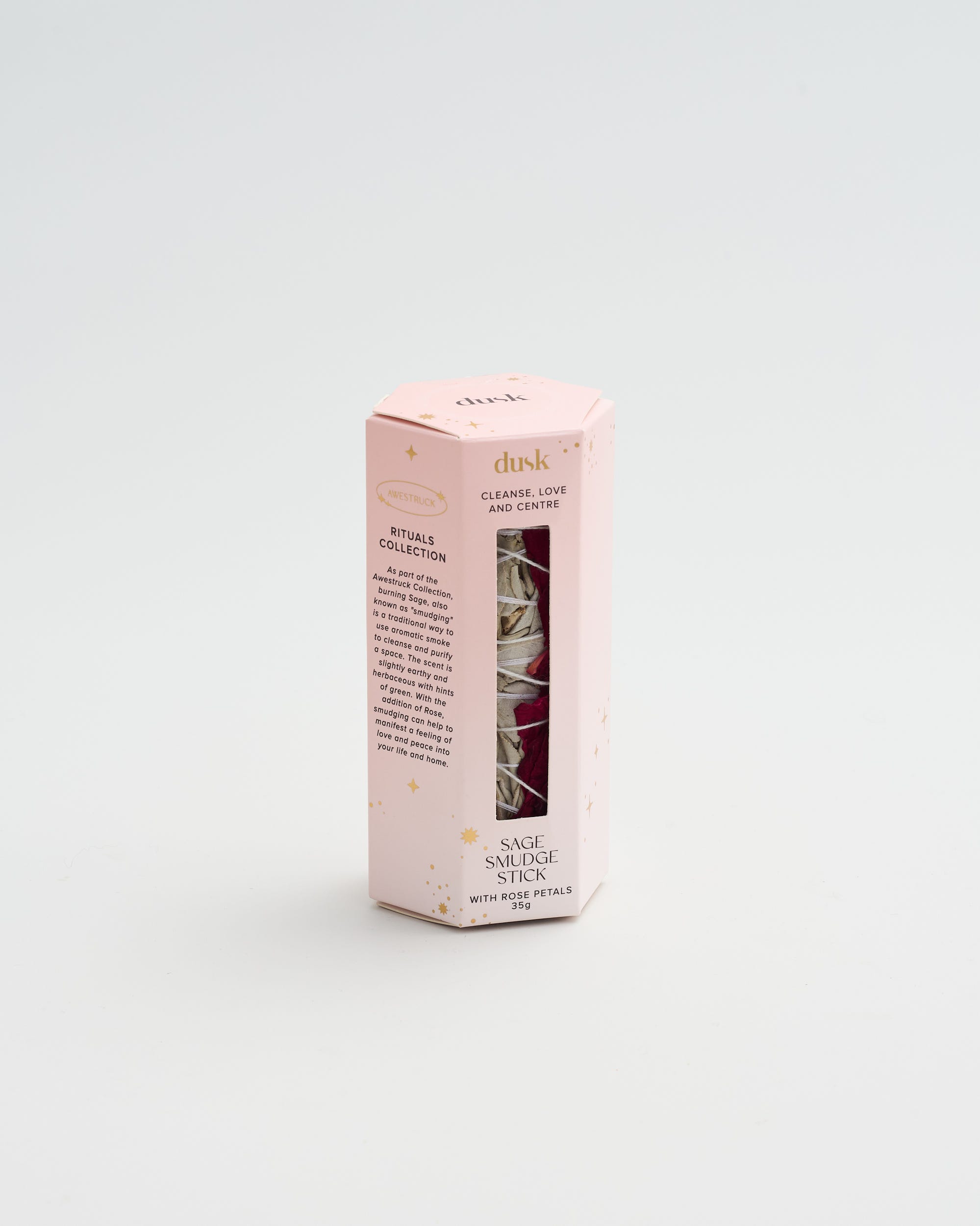 Sage Stick With Rose Petals