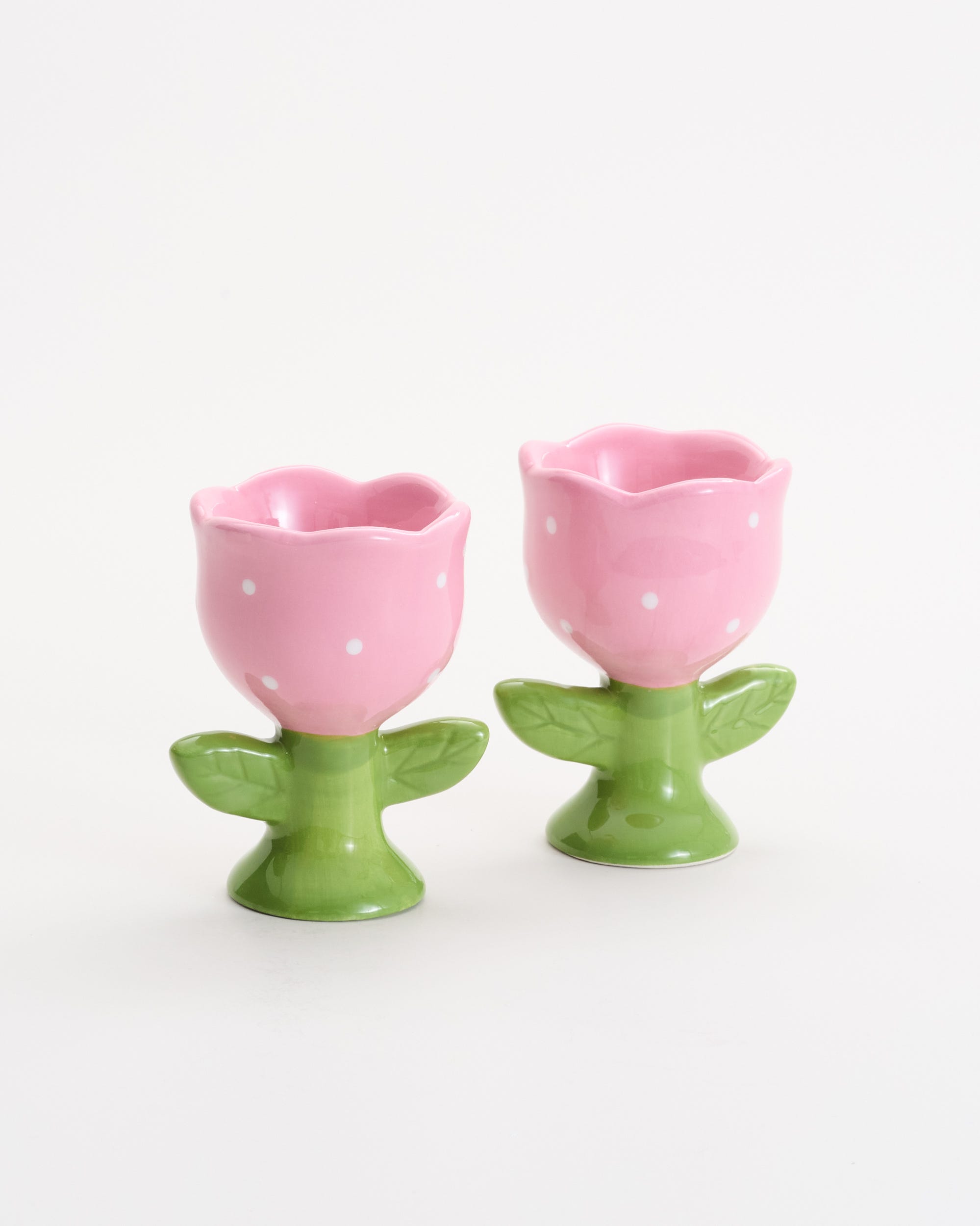Ceramic Flower Egg Cup Holder 2 Pack