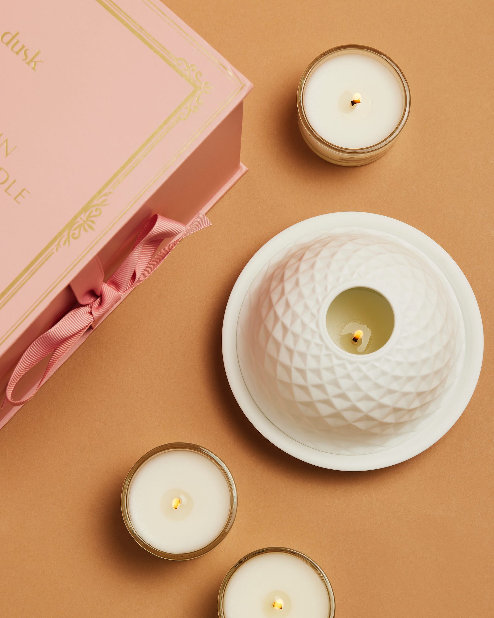 Porcelain Tealight Candle Holder Set of 4