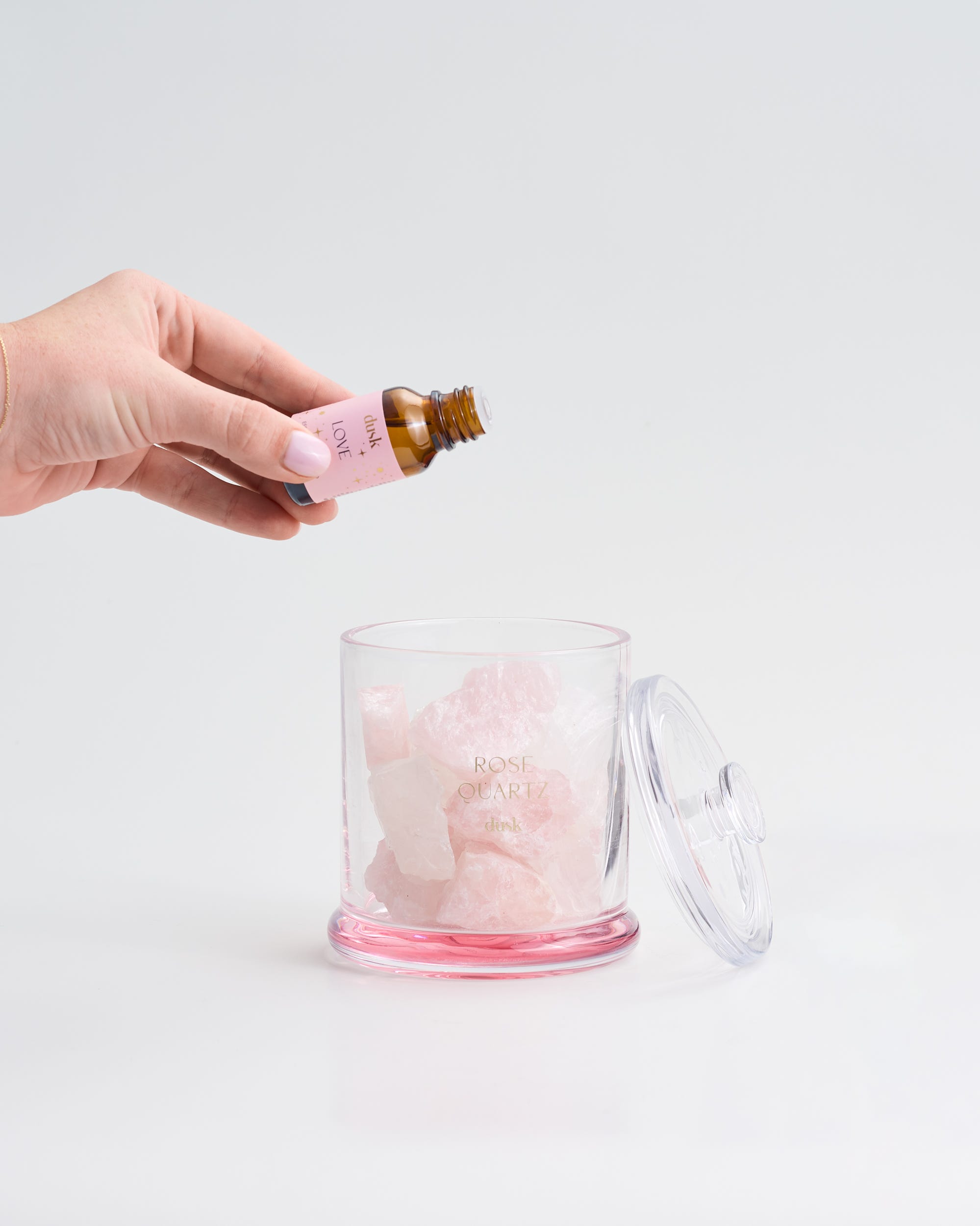 Rose Quartz With Clear Quartz Love Crystal Diffuser