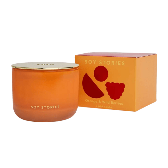 Orange & Wild Berries 3 Wick Soy Scented Candle