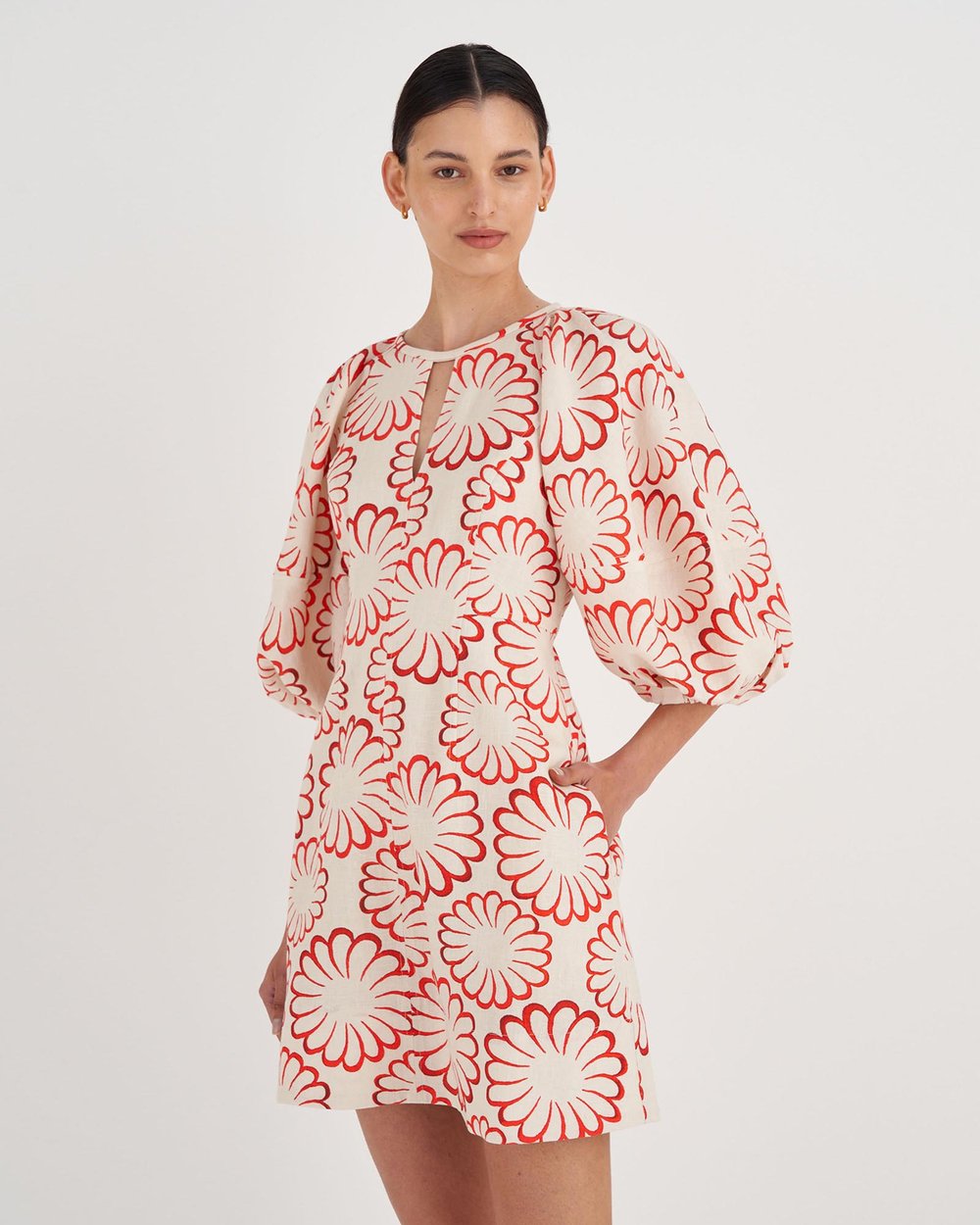 Dahlia Print Short Dress