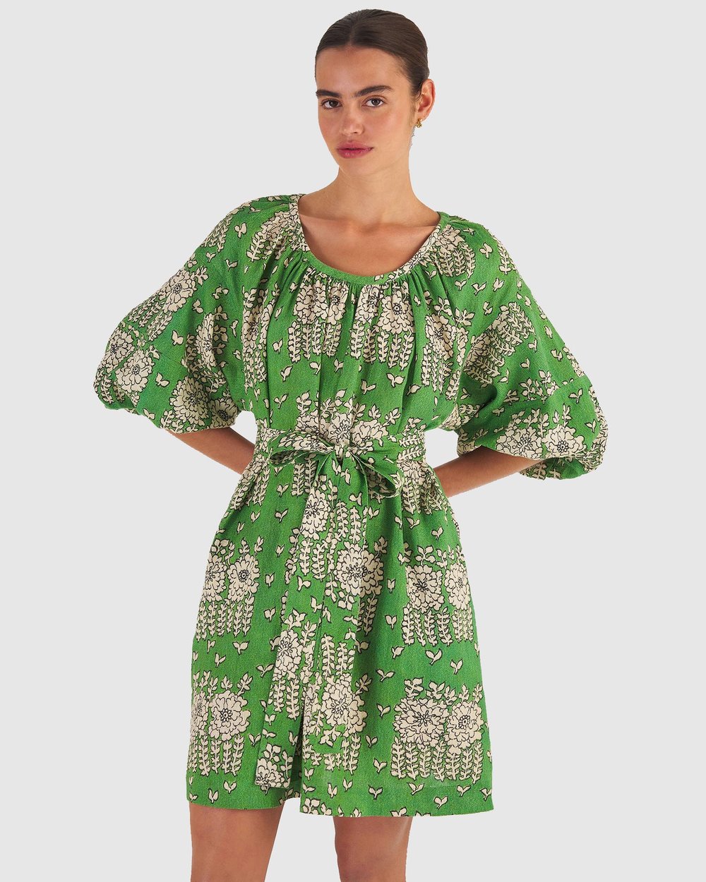 Full Sleeve Posie Print Dress