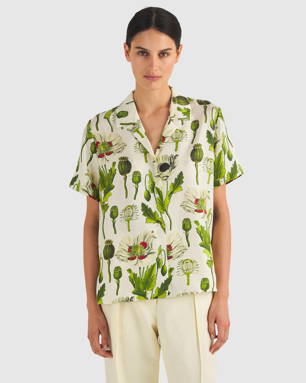 Garden Poppy Camp Shirt