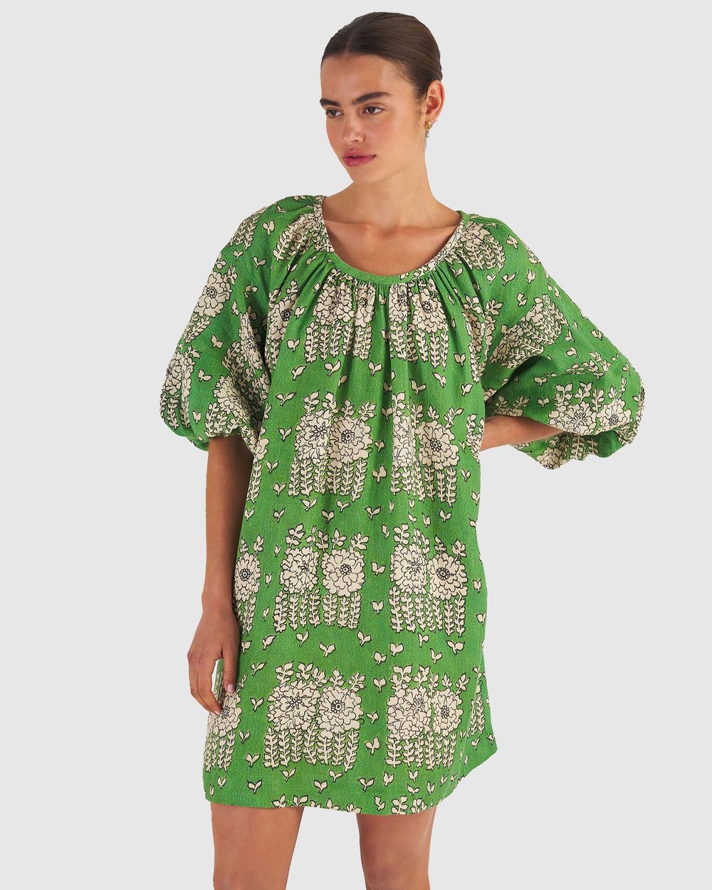 Full Sleeve Posie Print Dress