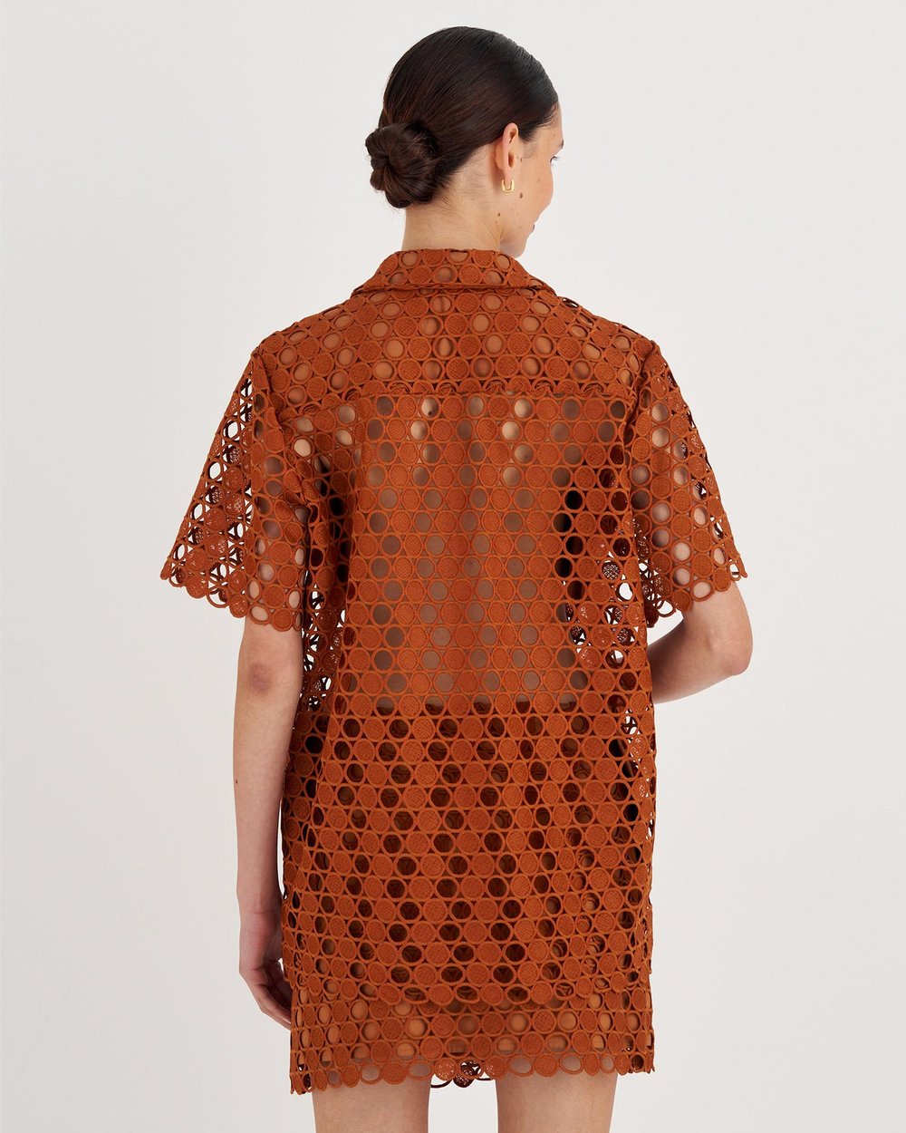 Short Sleeve Lace Over Shirt