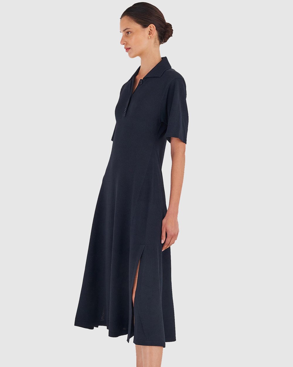 Mesh Stitch Polo Dress