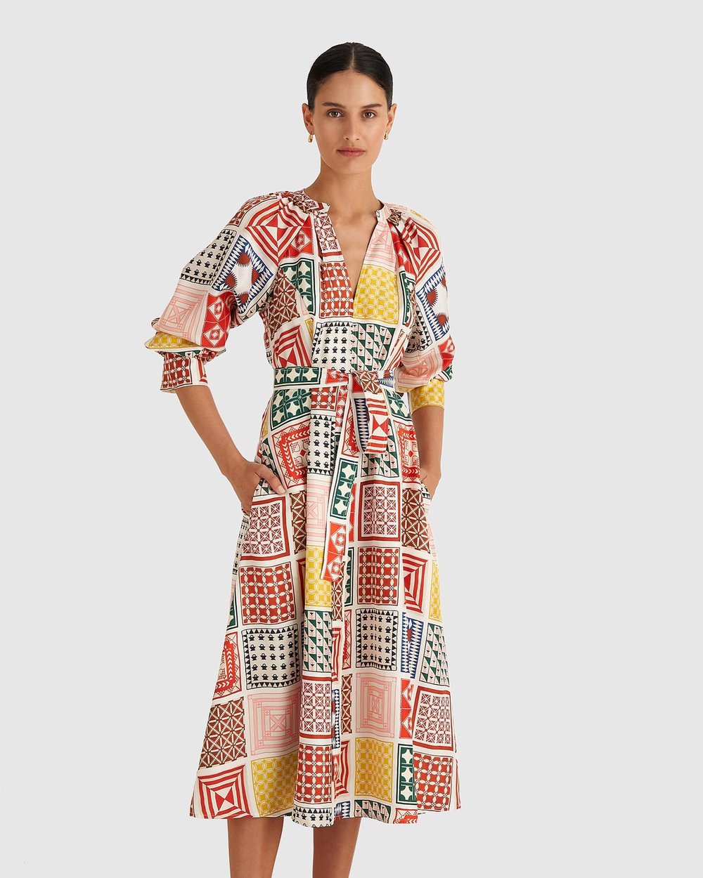 Quilt Print Dress