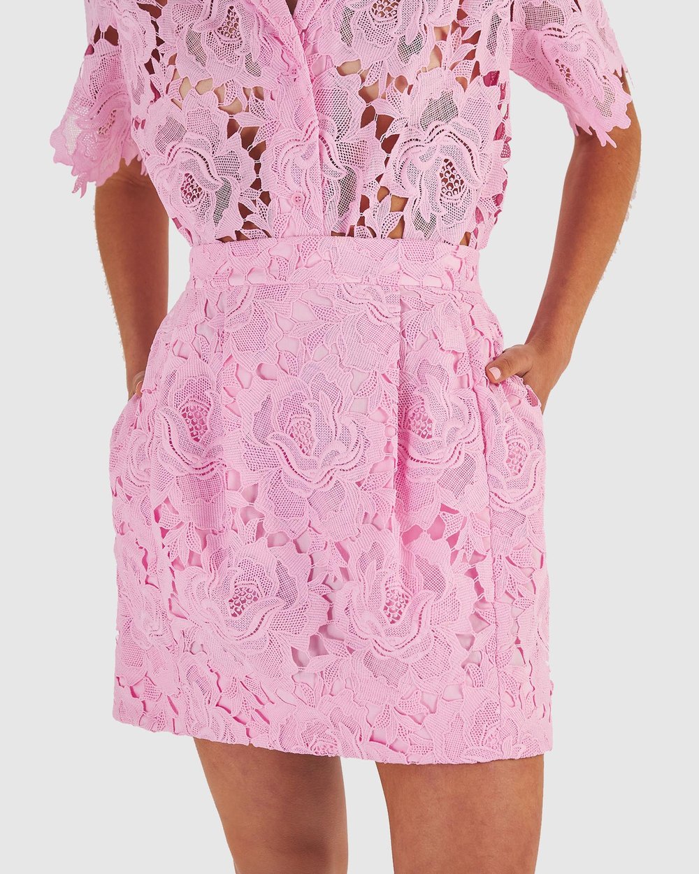 Lace Tuck Detail Skirt