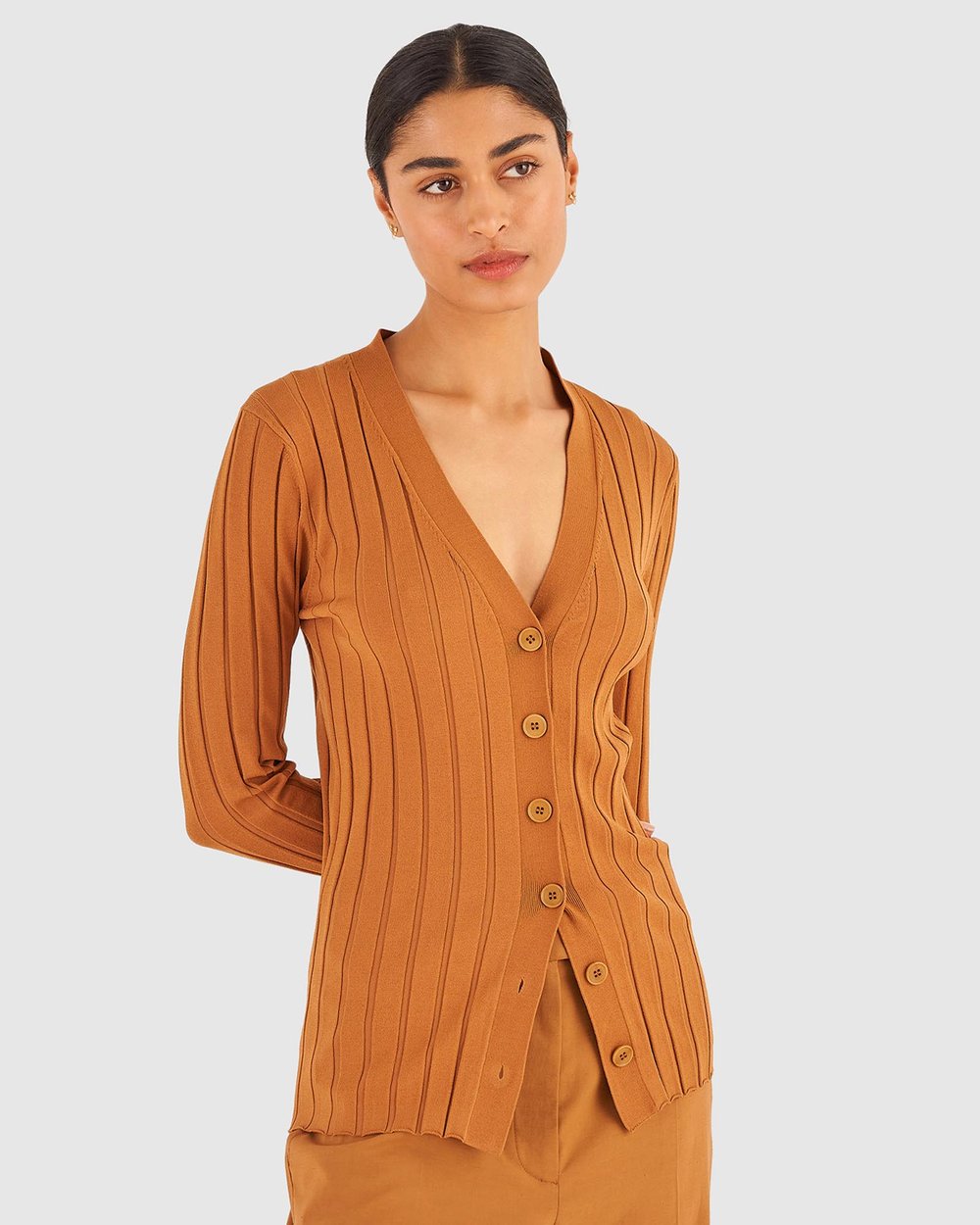 Long Sleeve Rib Cardi